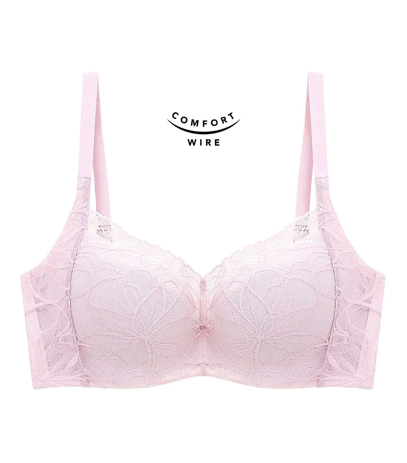 Body Make Up Illusion Lace Wired Padded Bra Ash Pink