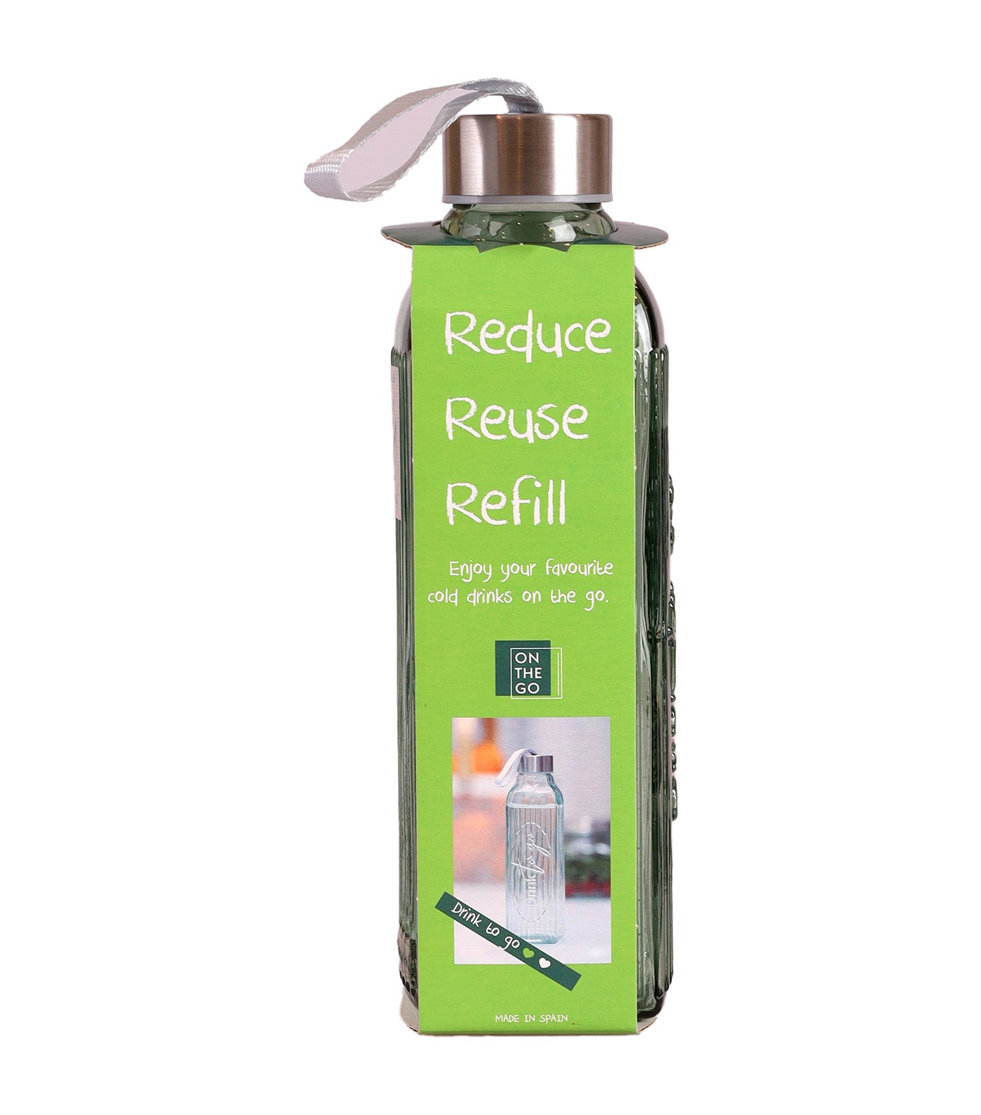 Botella Drink To Go Natural Green