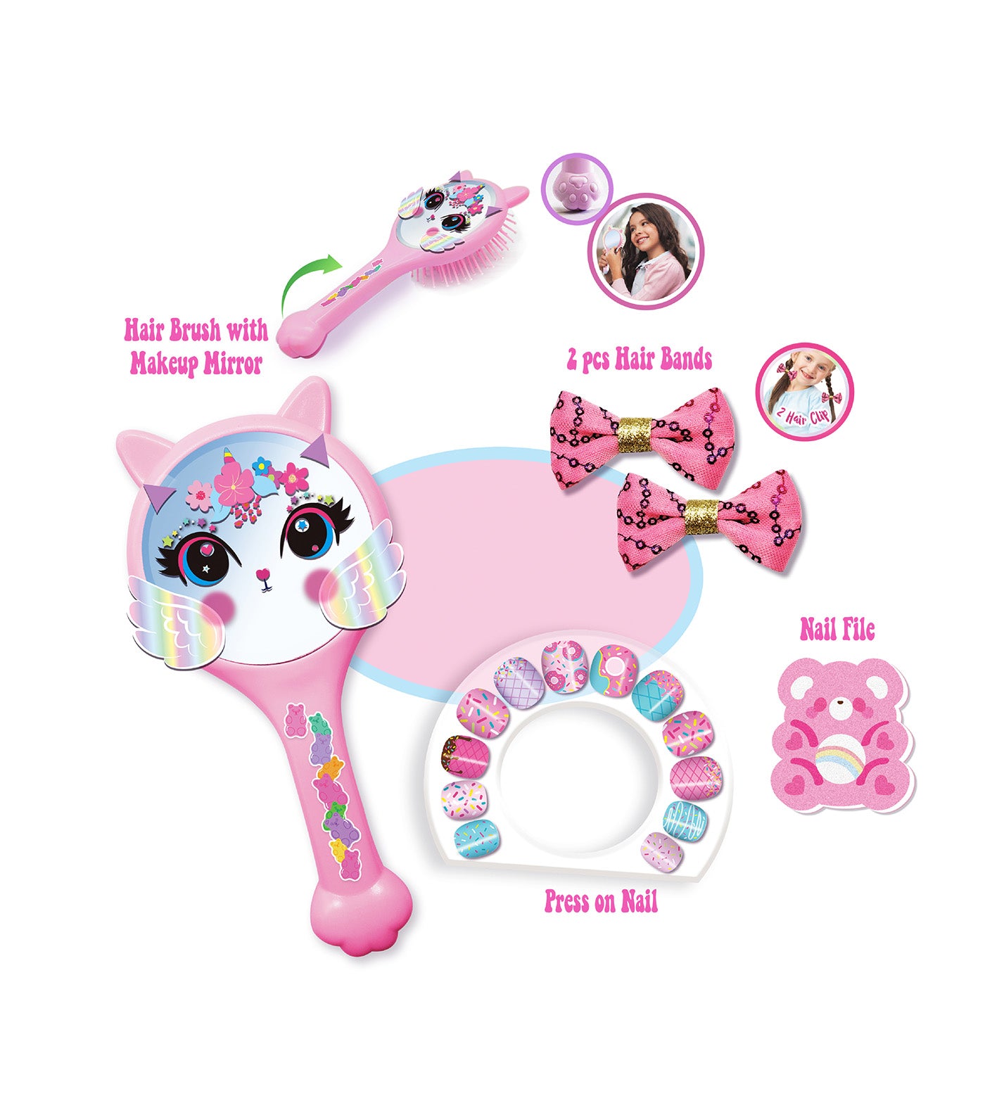 Cute Cat Shaped Hair Brush Set