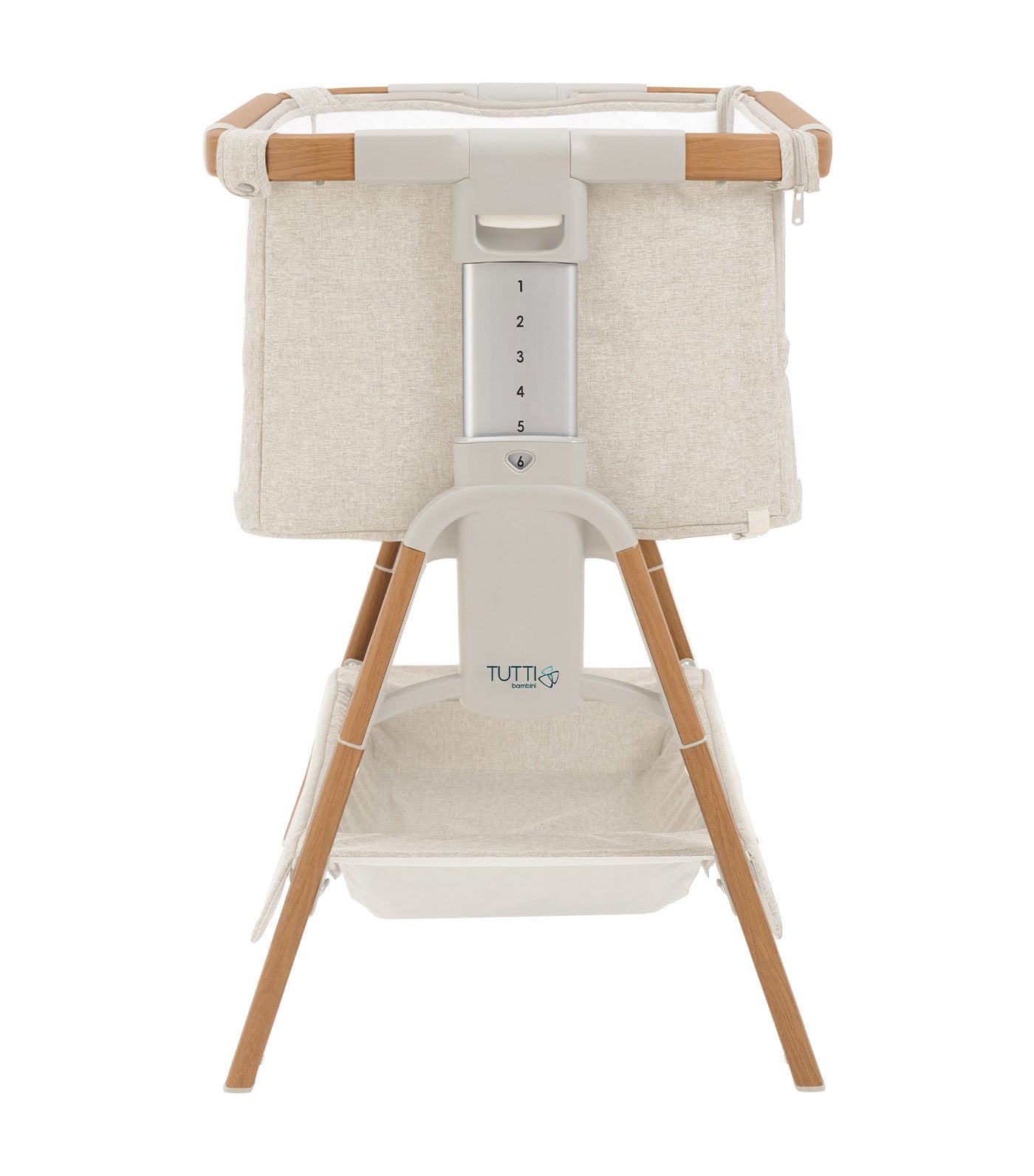 CoZee XL Bedside Crib and Cot Scandinavian Walnut/Ecru