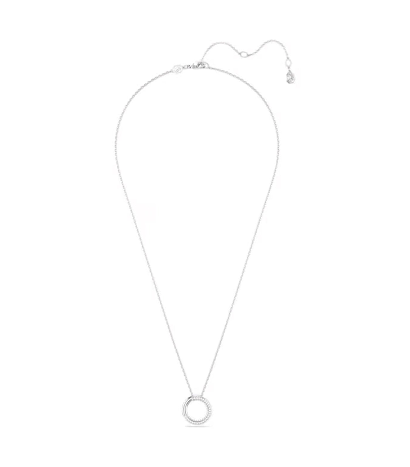 Dextera Pendant Pavé, White, Rhodium Plated