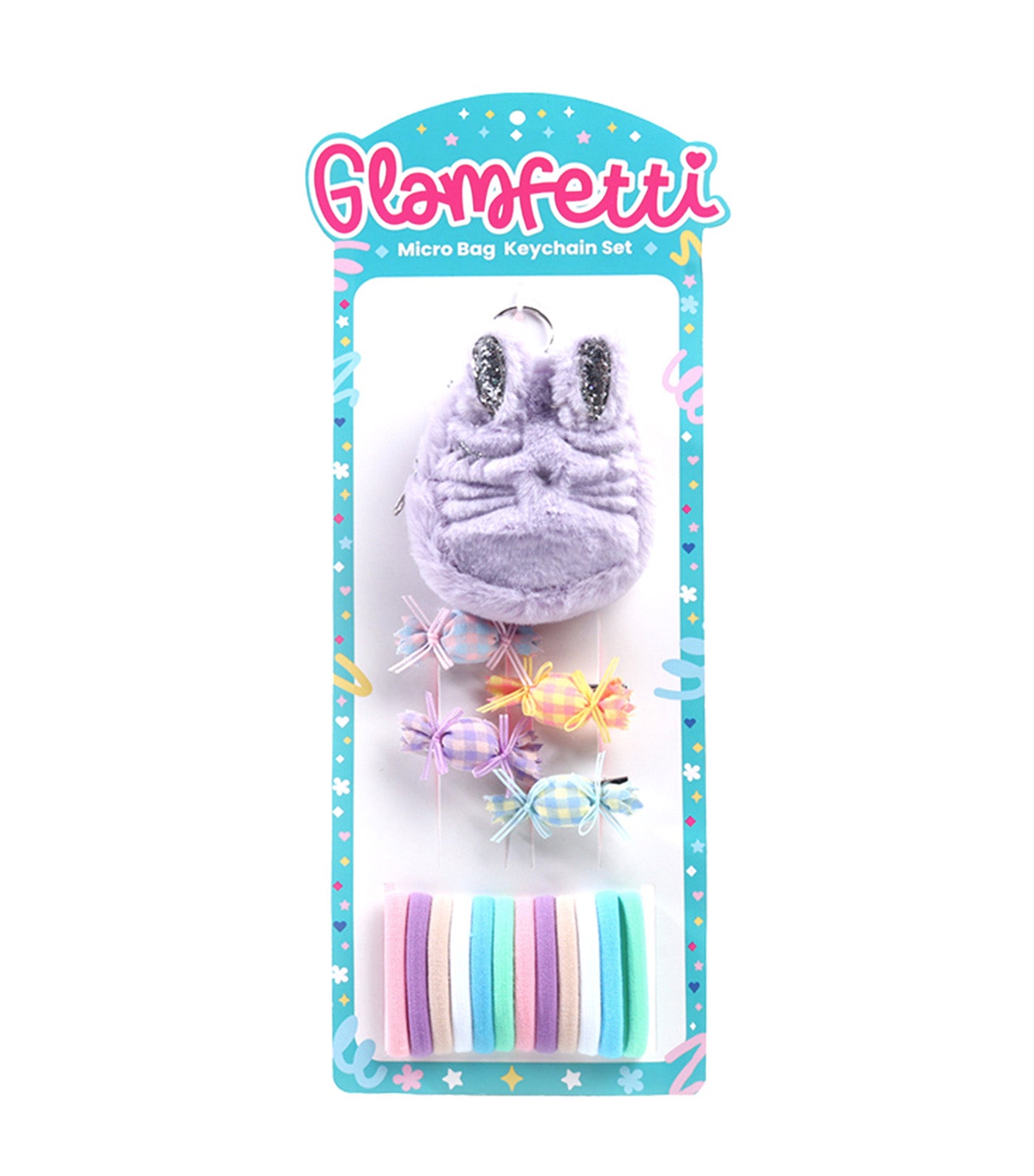 Microbag Keychain with Hair Accessories Set