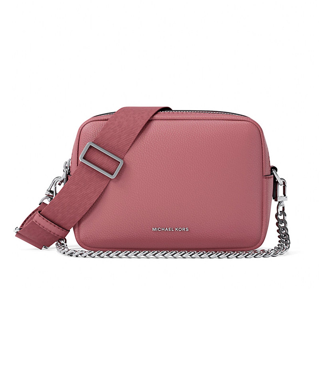 Bryant Medium Pebbled Leather Camera Crossbody Bag Rose