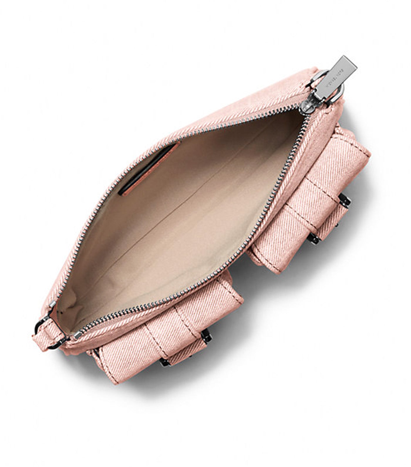 Zoe Small Washed Denim Pochette Rosewater