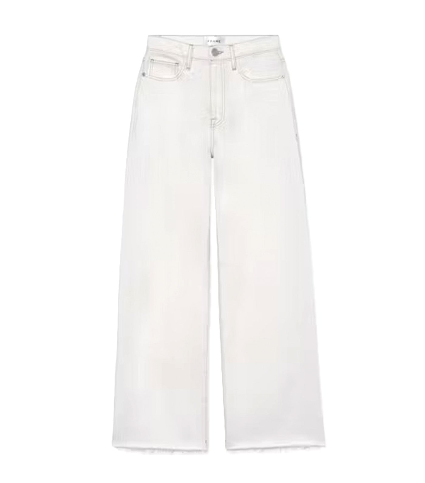 Le Jane Wide Leg Crop Raw Fray Bottom Au Natural Clean