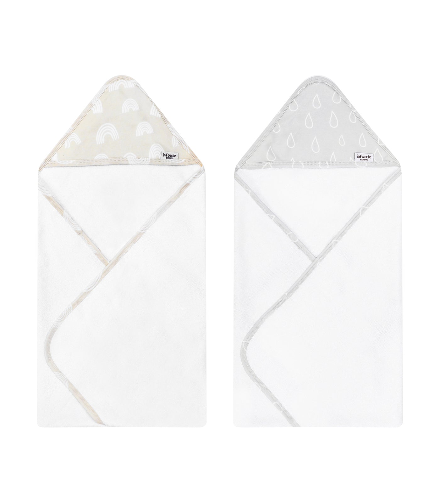 2 Pieces Bamboo Hooded Towel 75cm