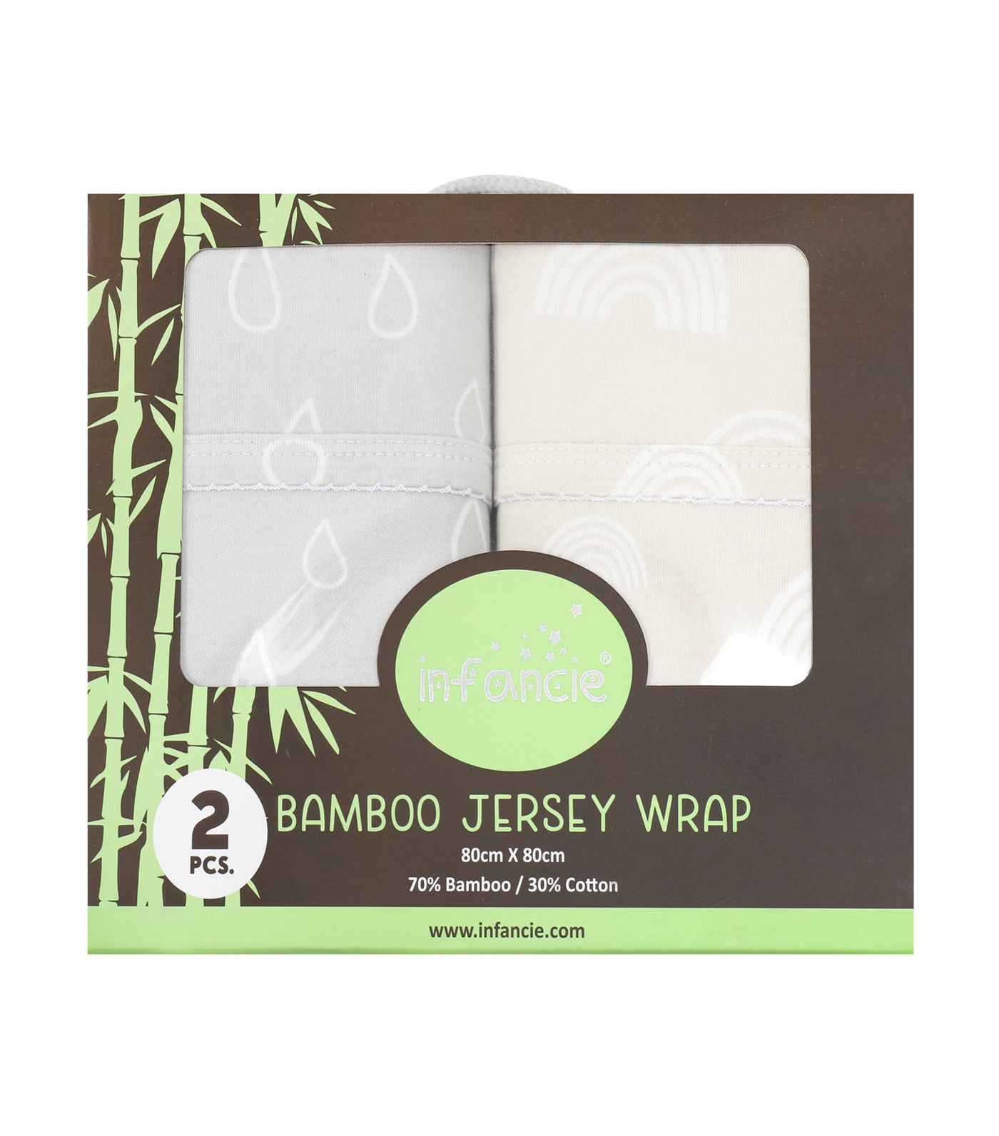2pcs Bamboo Jersey Wrap 80cm