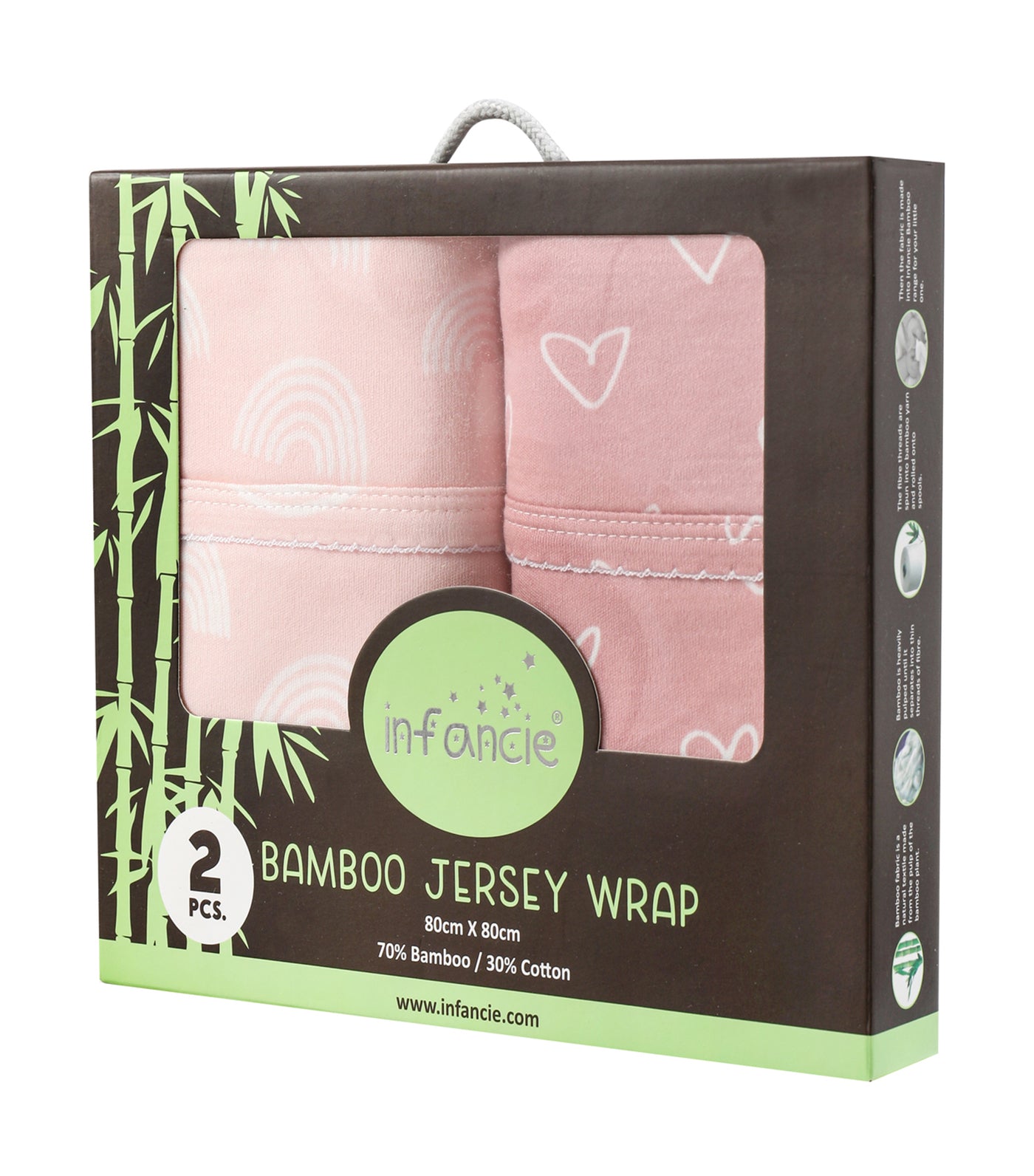 2-Piece Bamboo Jersey Wrap Pink
