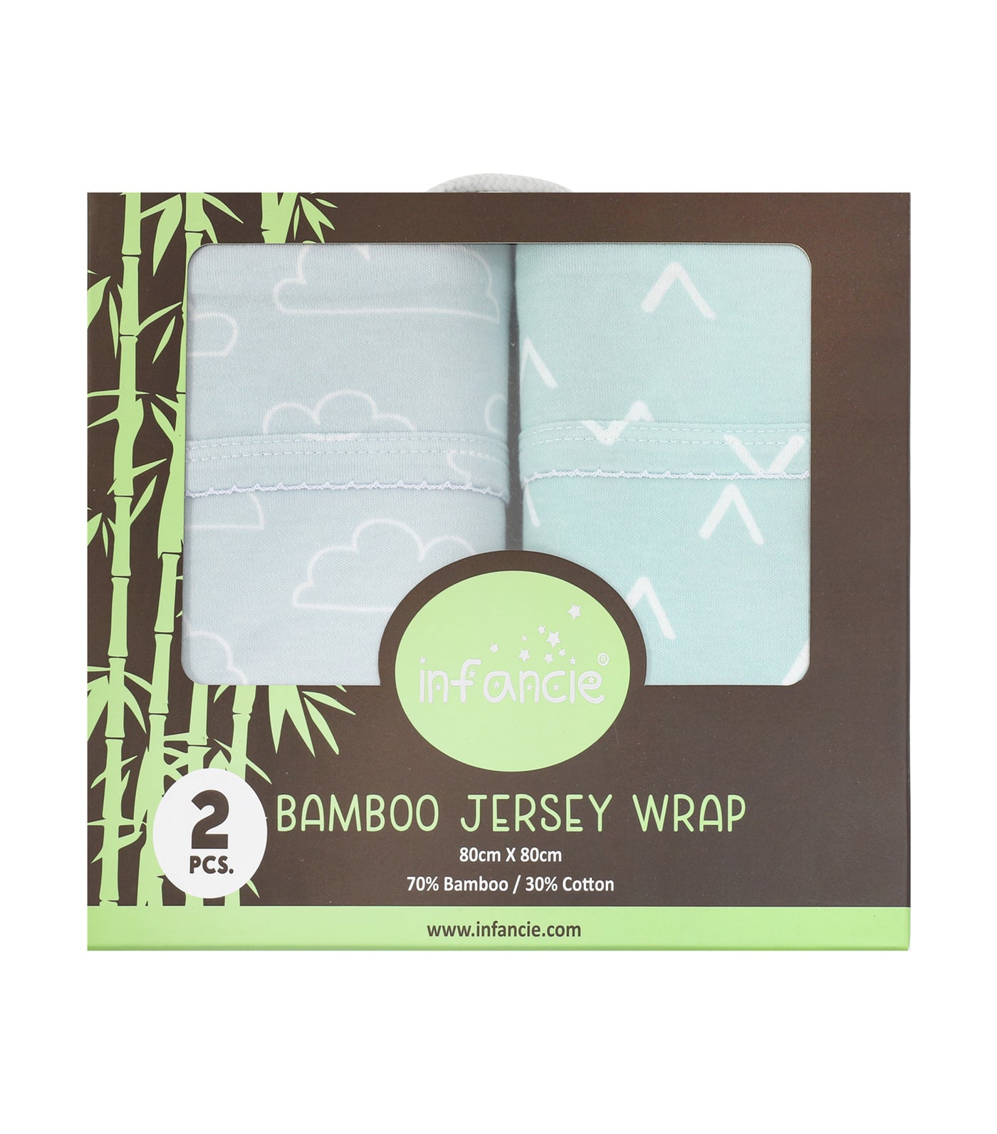 2 Pieces Bamboo Jersey Wrap 80cm