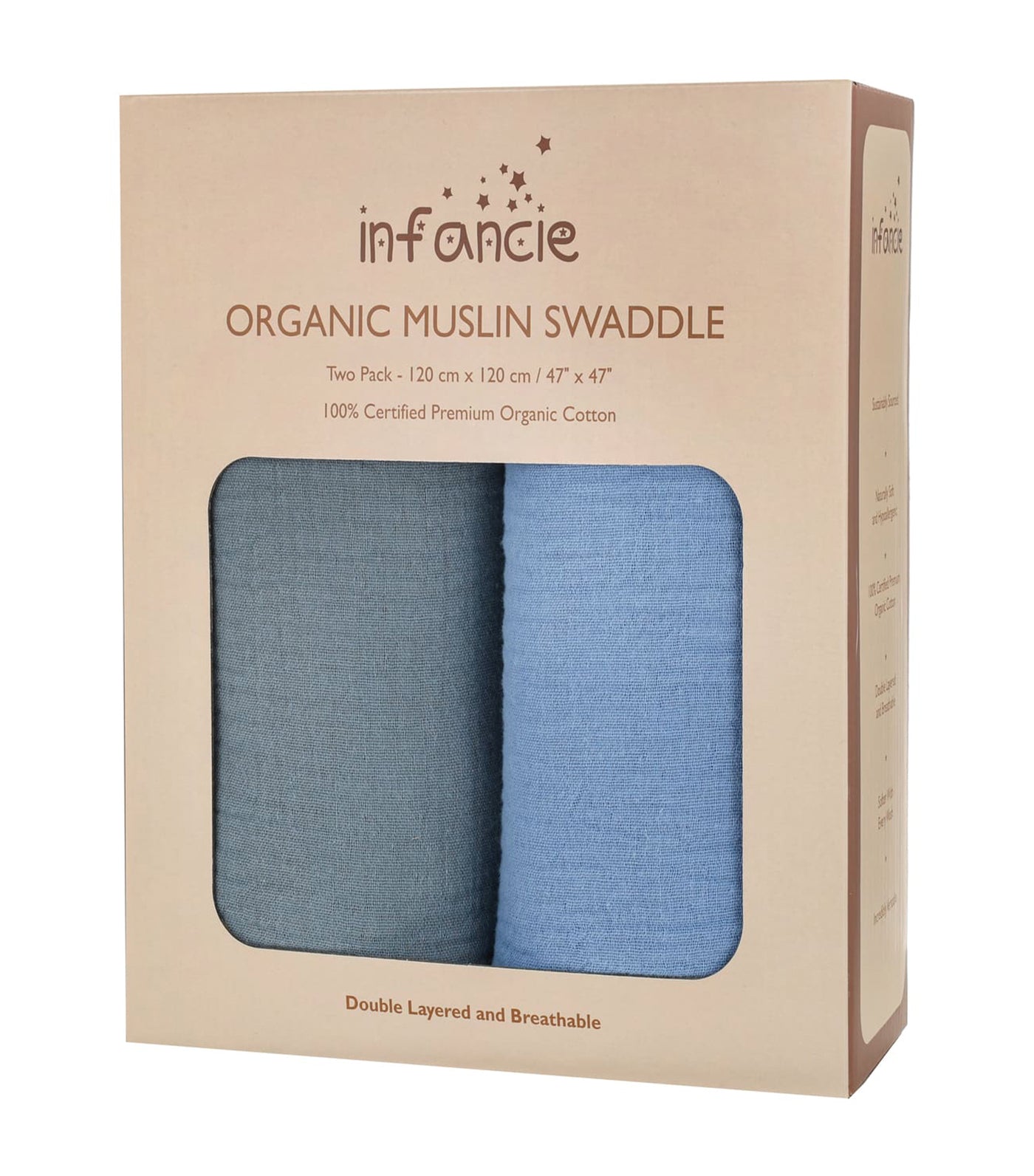 2-Piece Organic Muslin Swaddle