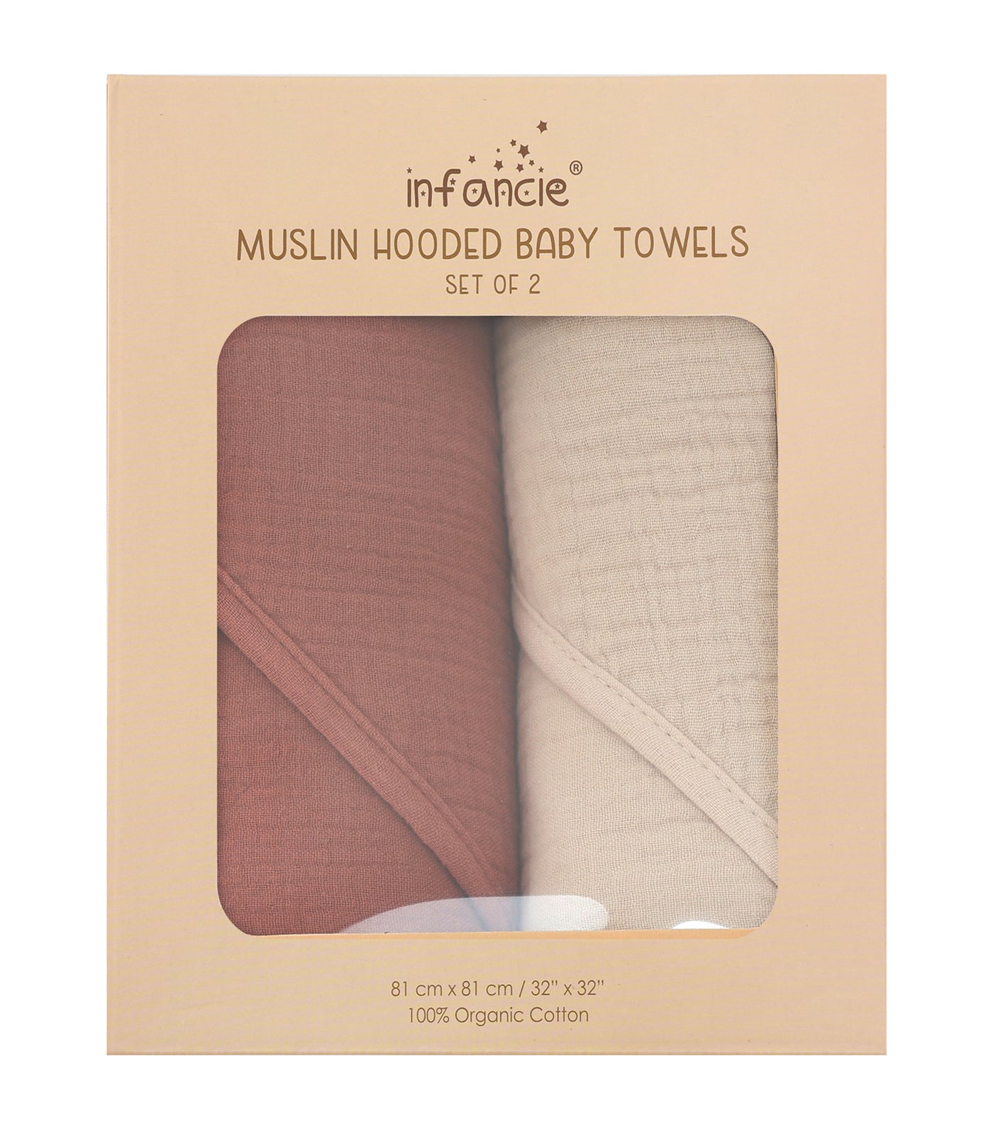 2-Piece Muslin Hooded Baby Towels