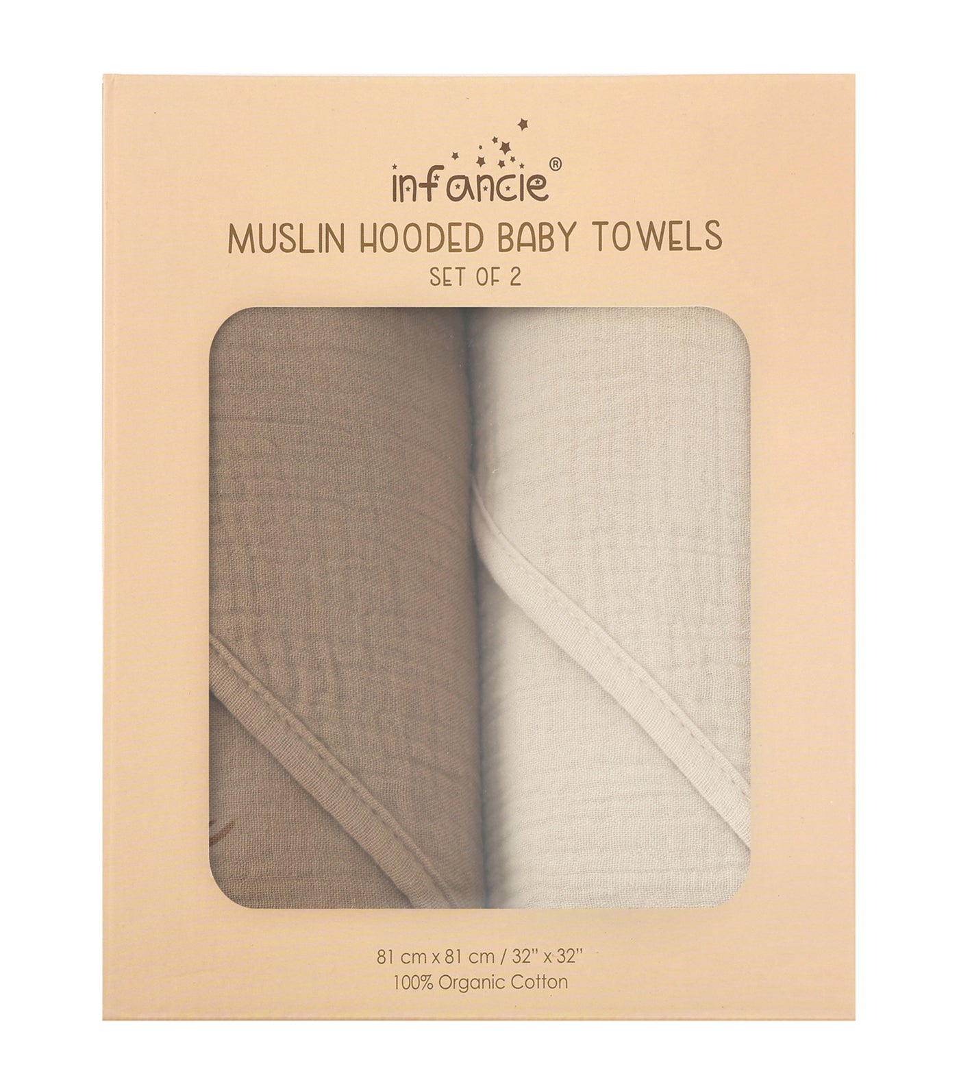 2pcs Muslin Hooded Baby Towels