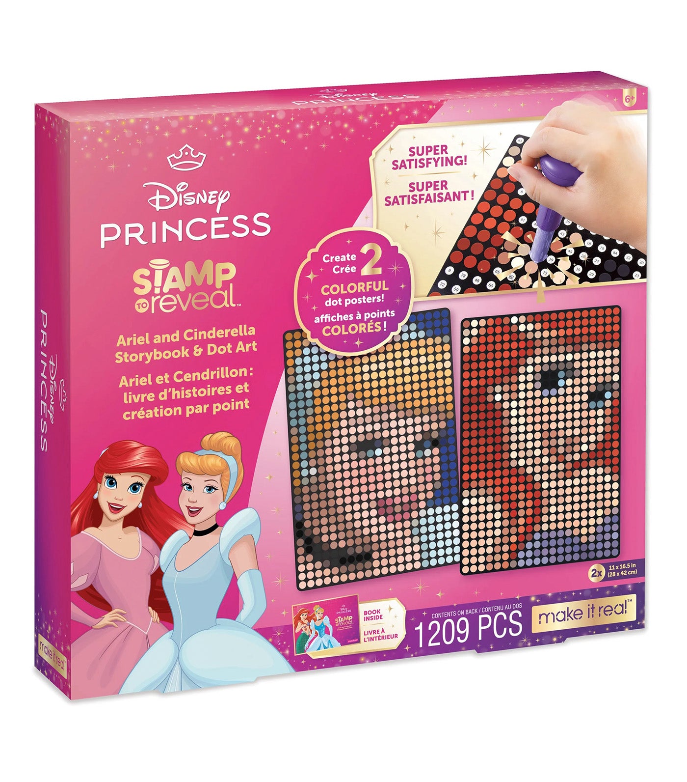 Disney Princess Stamp To Reveal™ 2-pack Ariel & Cinderella Storybook & Dot Art