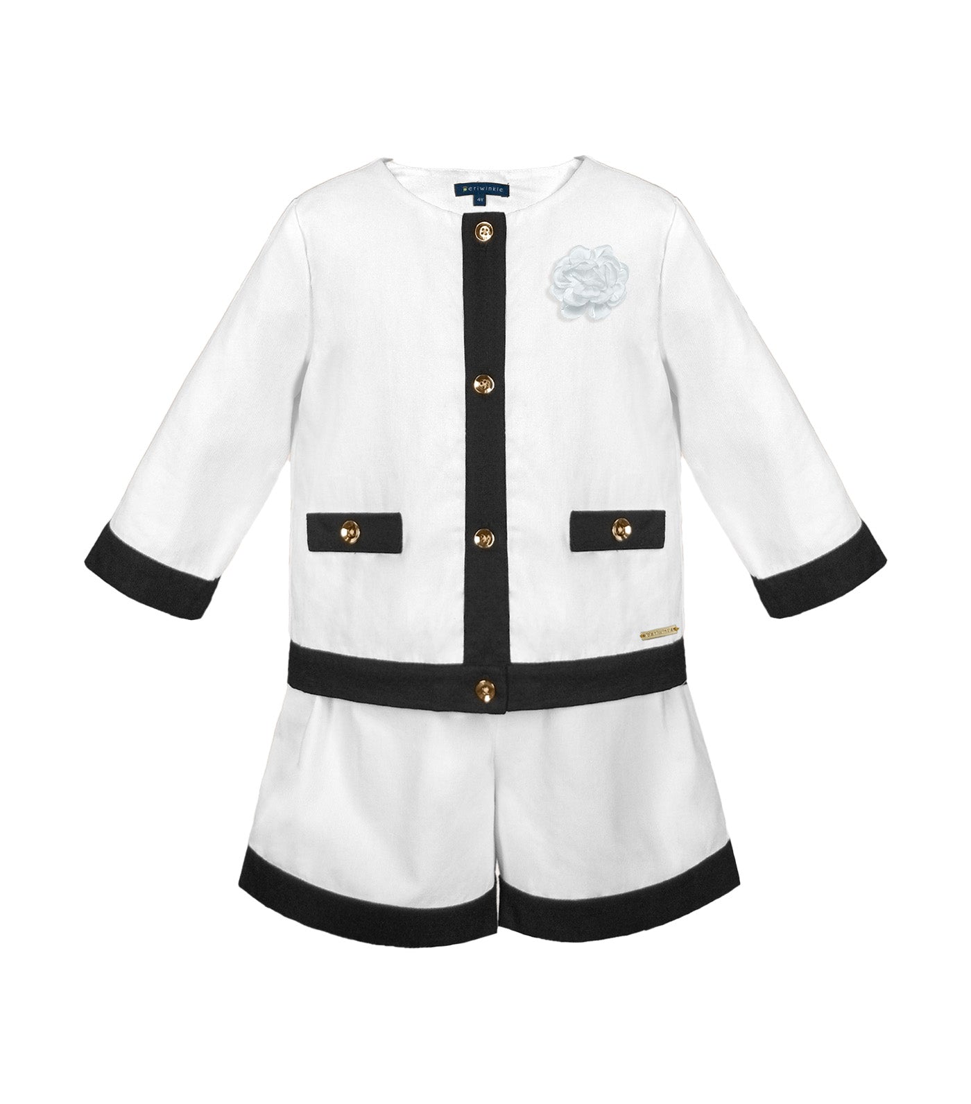 Milly Girls Set Cardigan and Shorts White