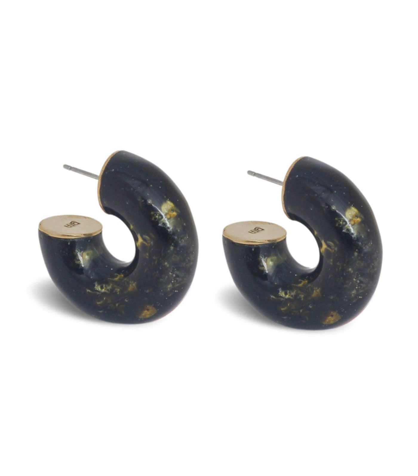 Golden Monstera Sakul Earrings Black