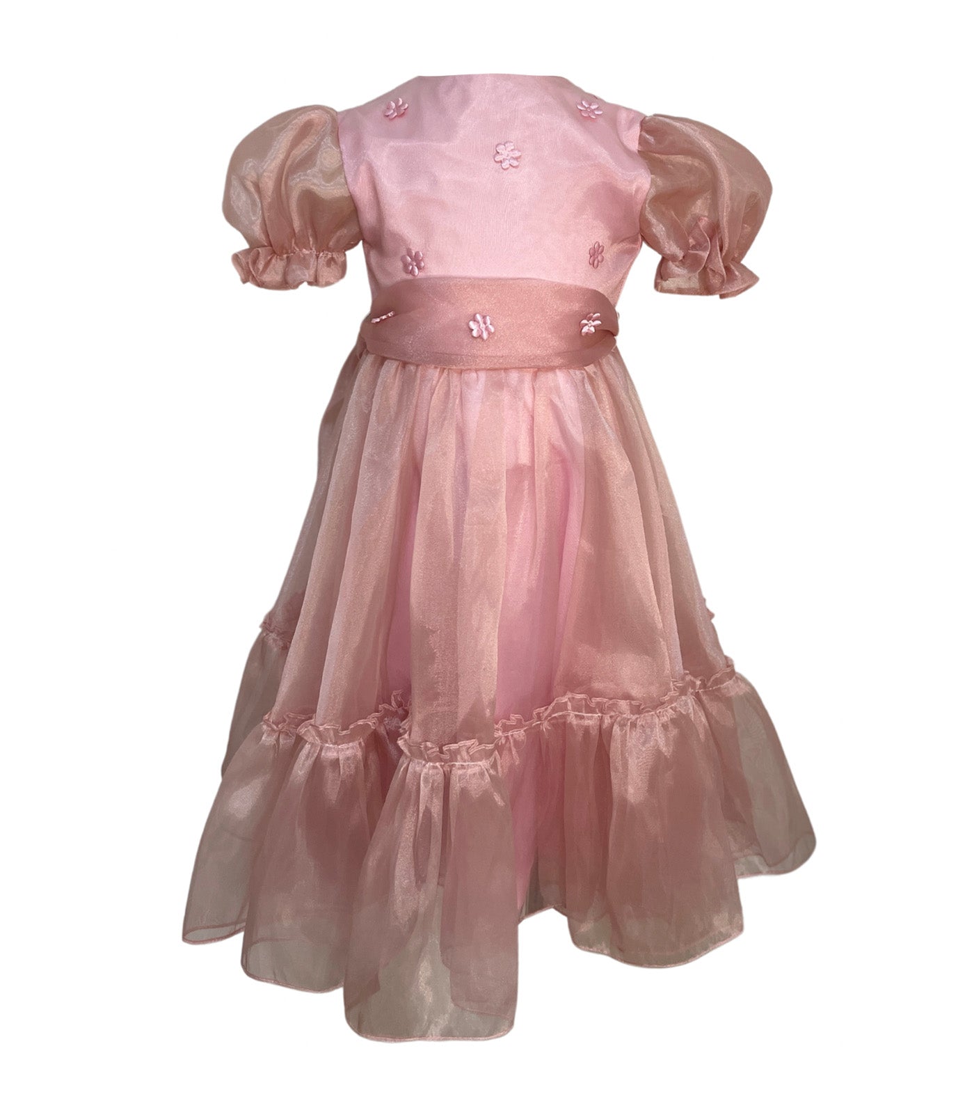 Callie Puffed Sleeve Dress Blush Pink