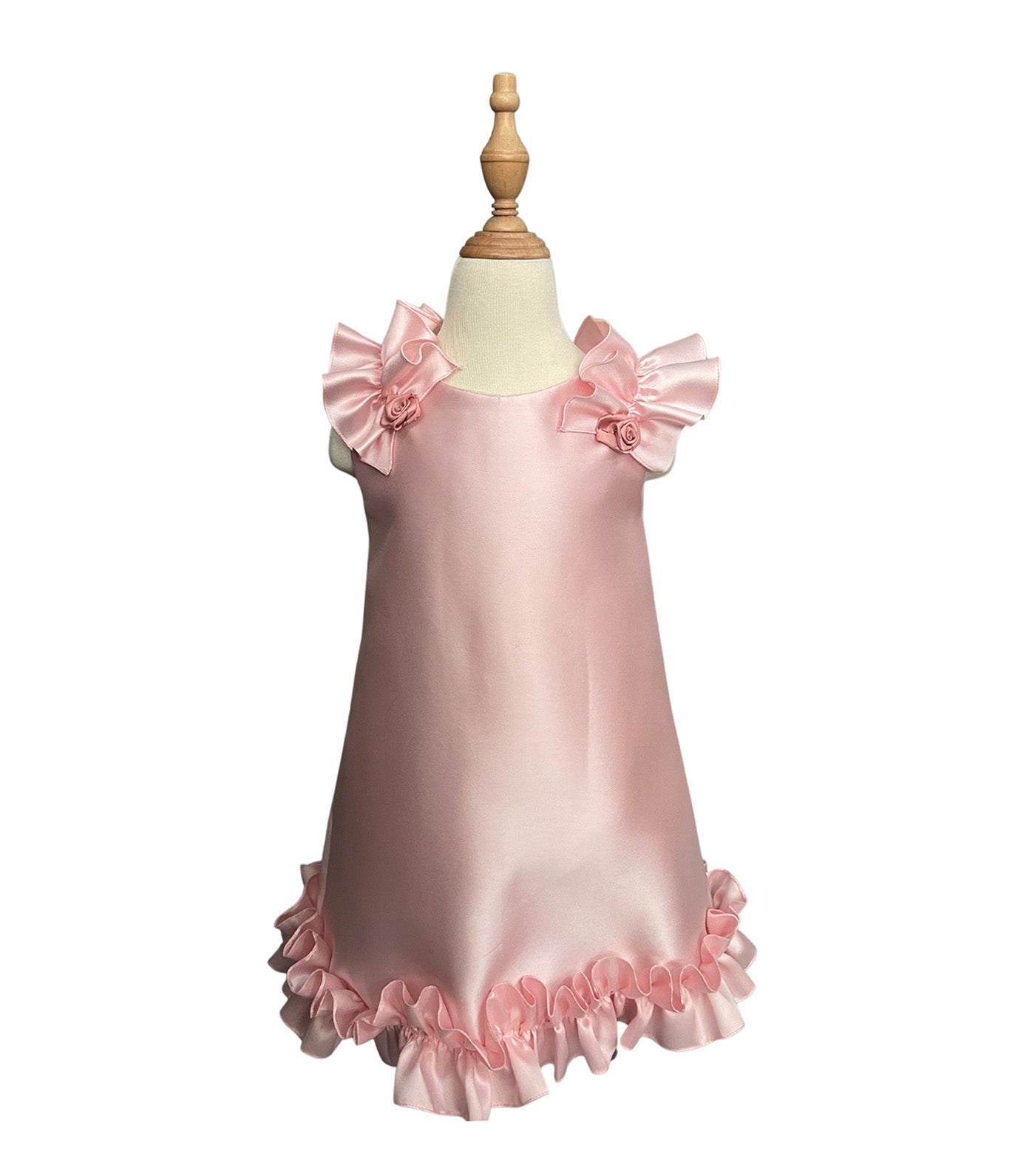 Annie A-Line Dress with Ruffles Pink