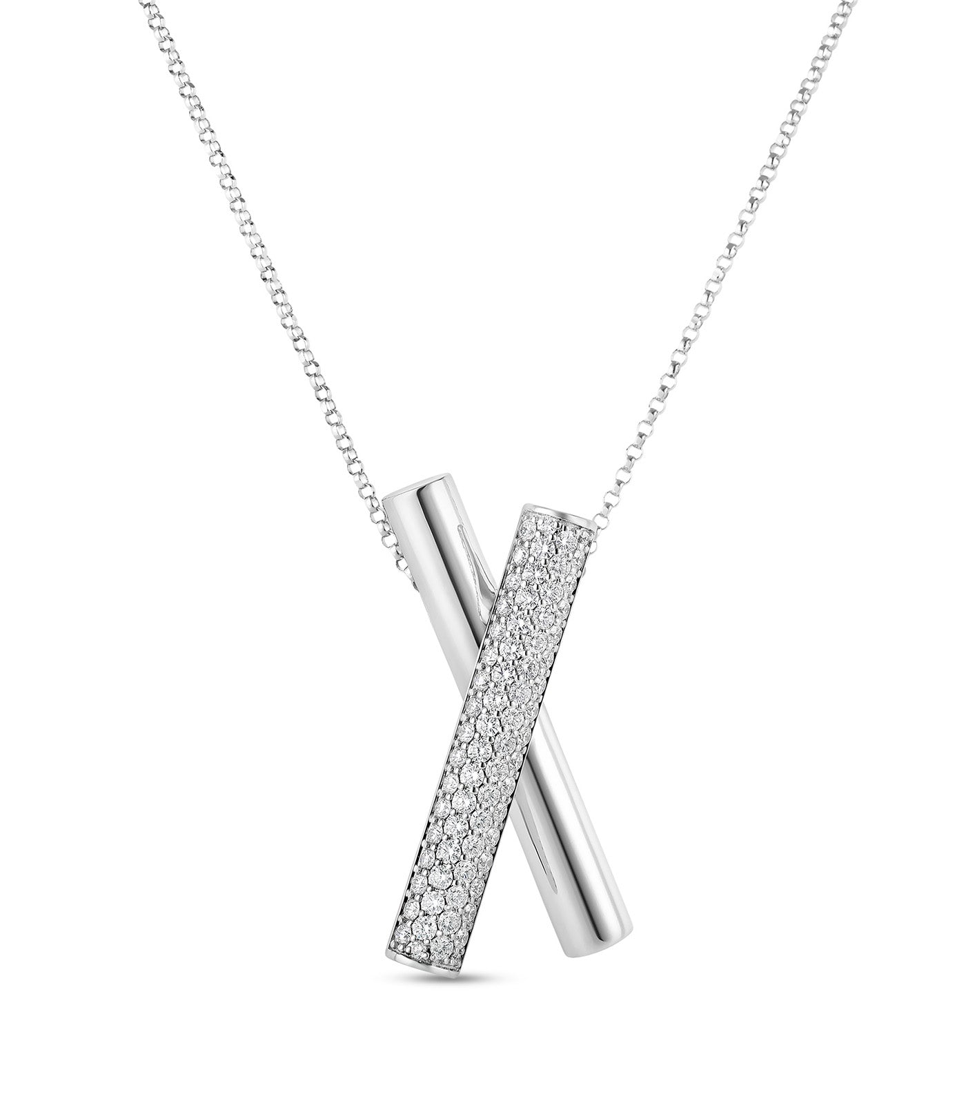 Domino Pendant Necklace with Diamonds