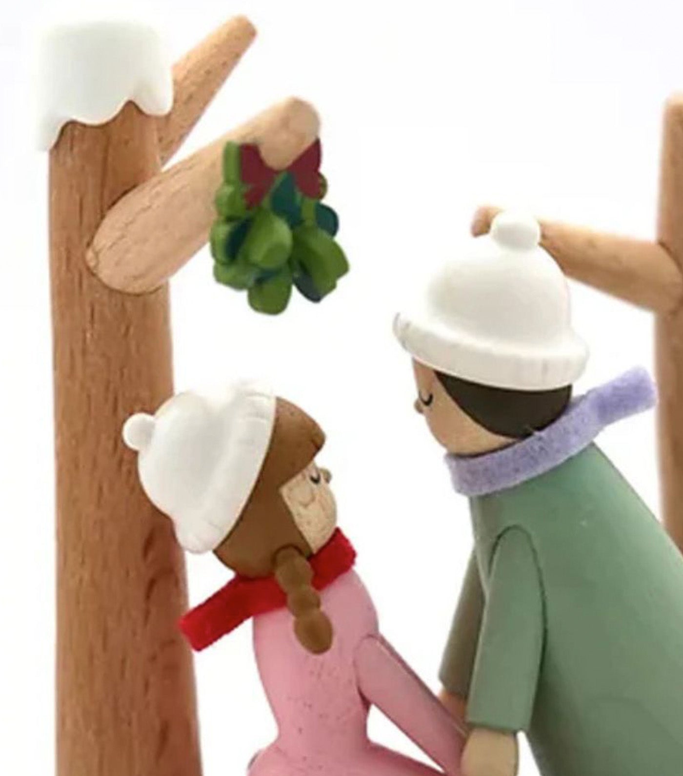 Kiss Under the Mistletoe Wooden Music Box