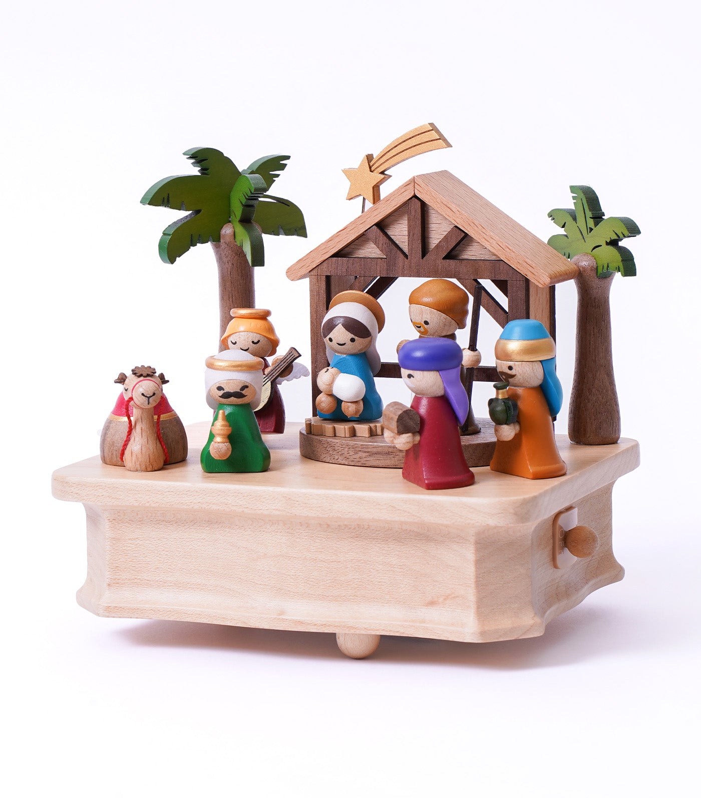Life Nativity Wooden Music Box