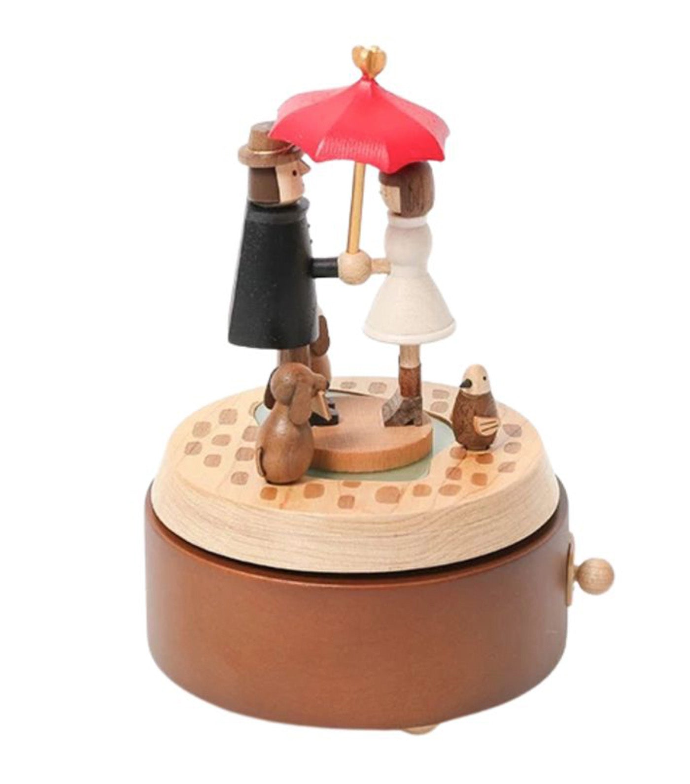 Love Umbrella Wooden Music Box