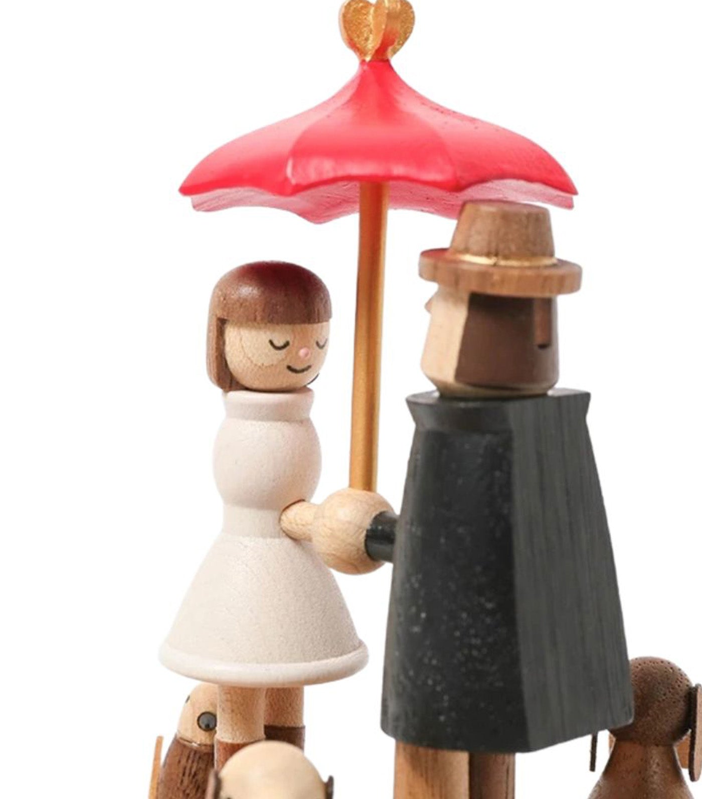 Love Umbrella Wooden Music Box