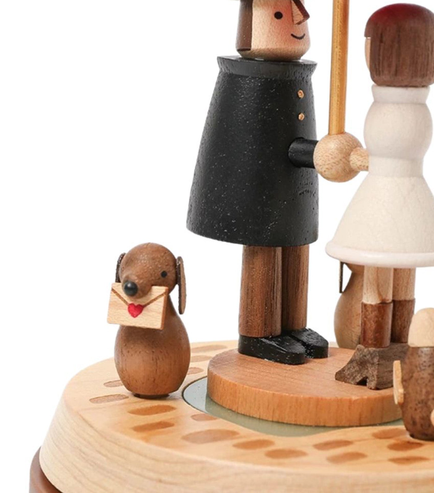 Love Umbrella Wooden Music Box