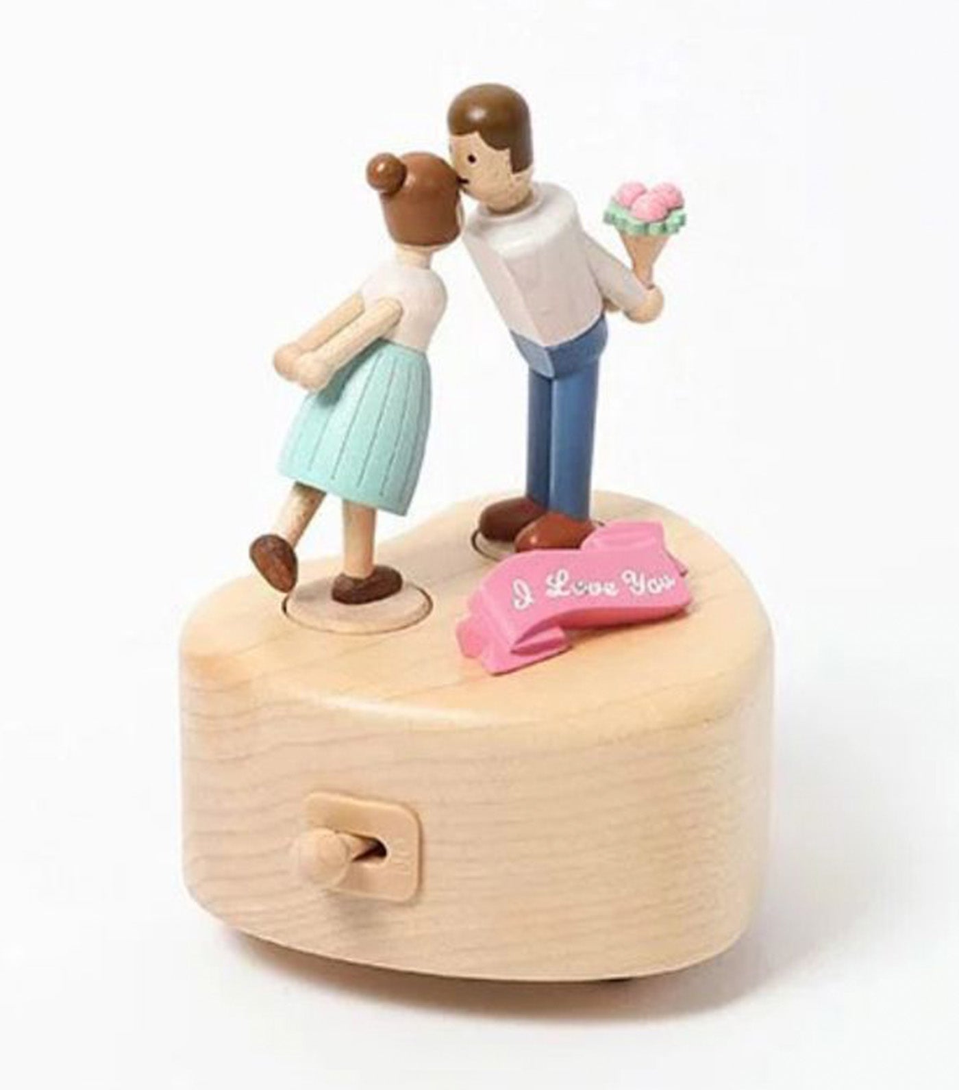 Couple Kiss Wooden Music Box