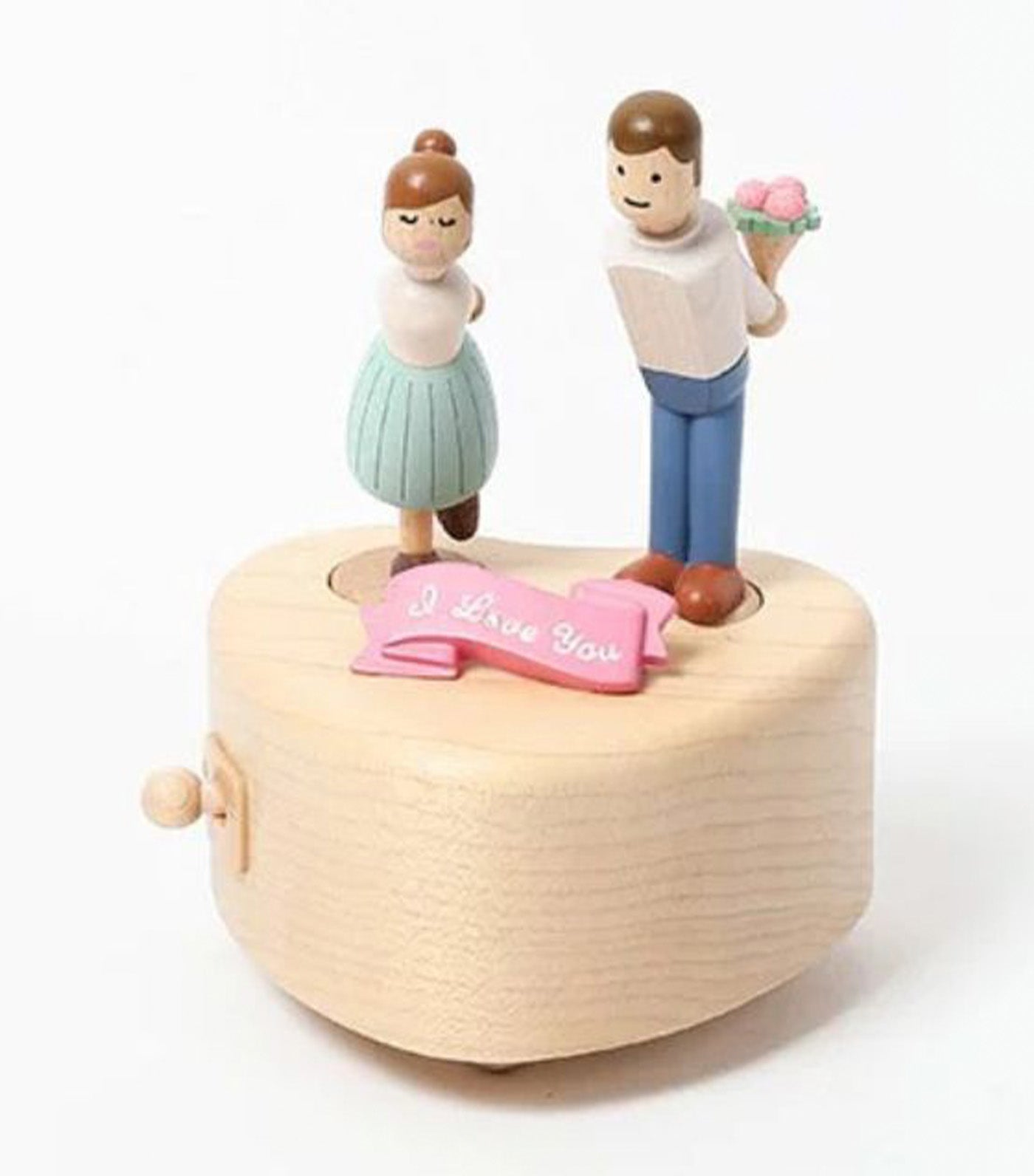 Couple Kiss Wooden Music Box