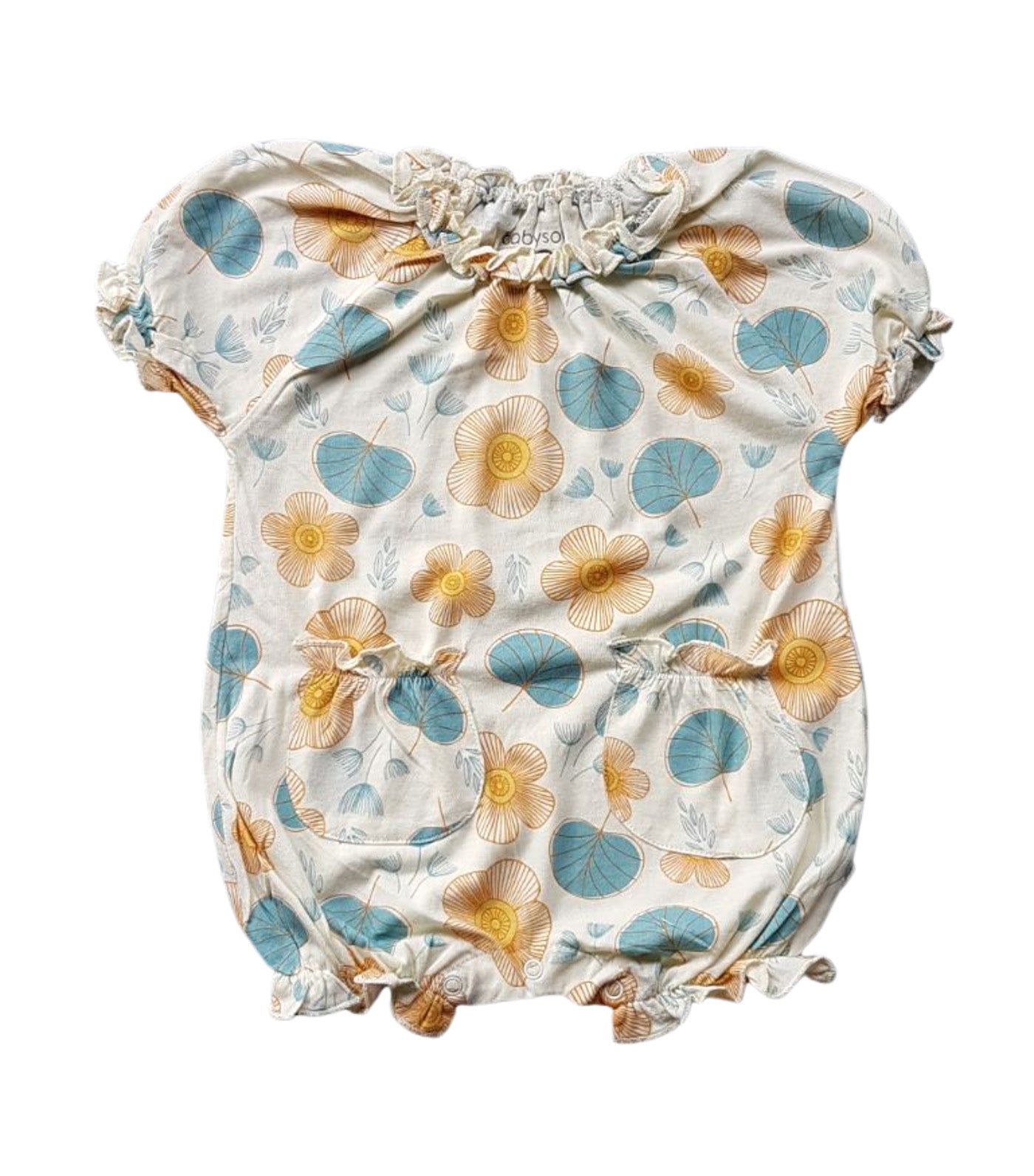 Spring Blossom Bubble Romper Creamy White