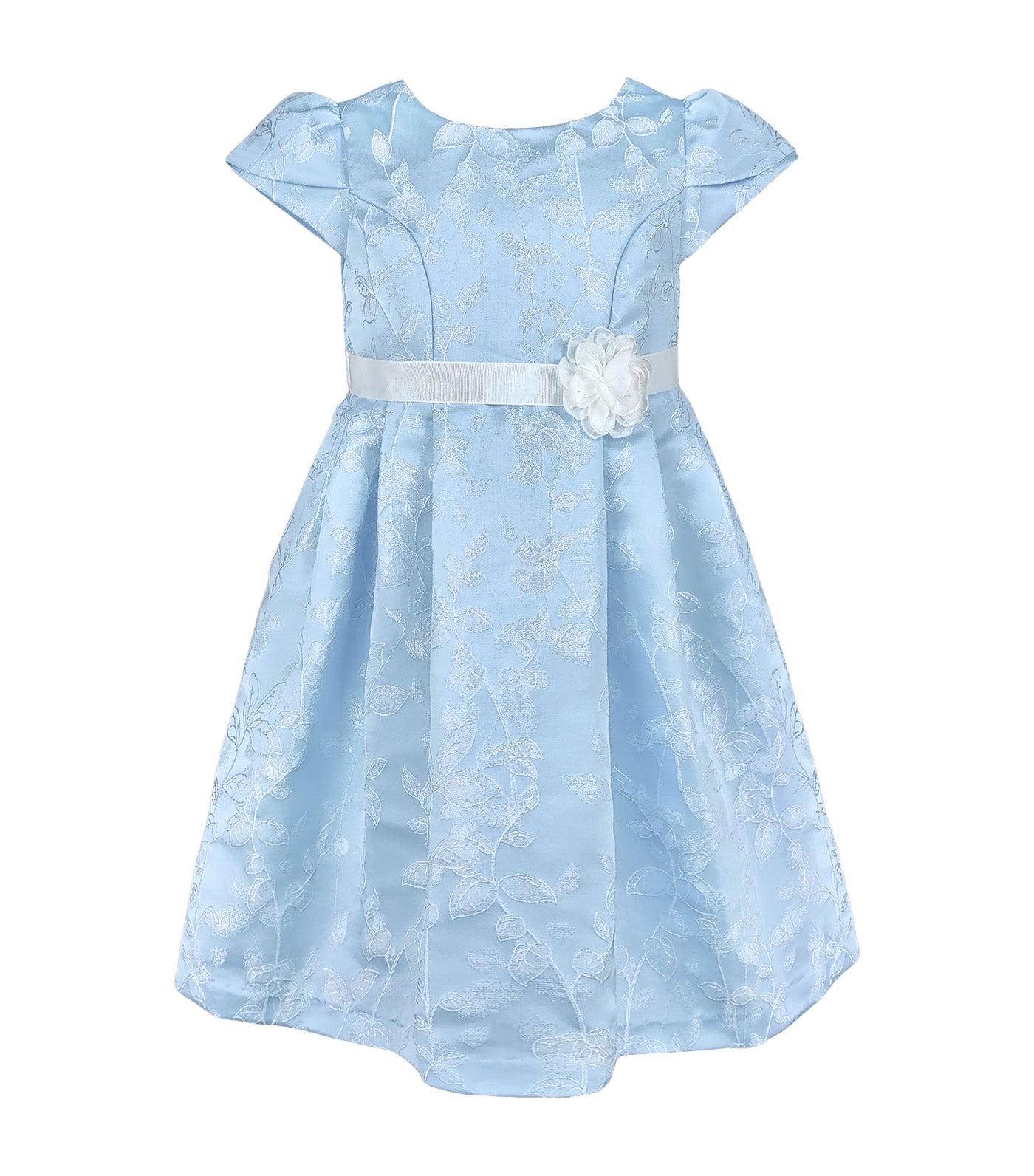 Ganika Girls Flower Bow Party Dress Blue