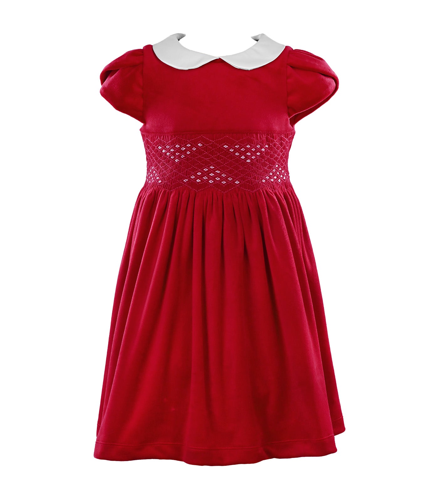 Narrah Girls Smocked Dress Red