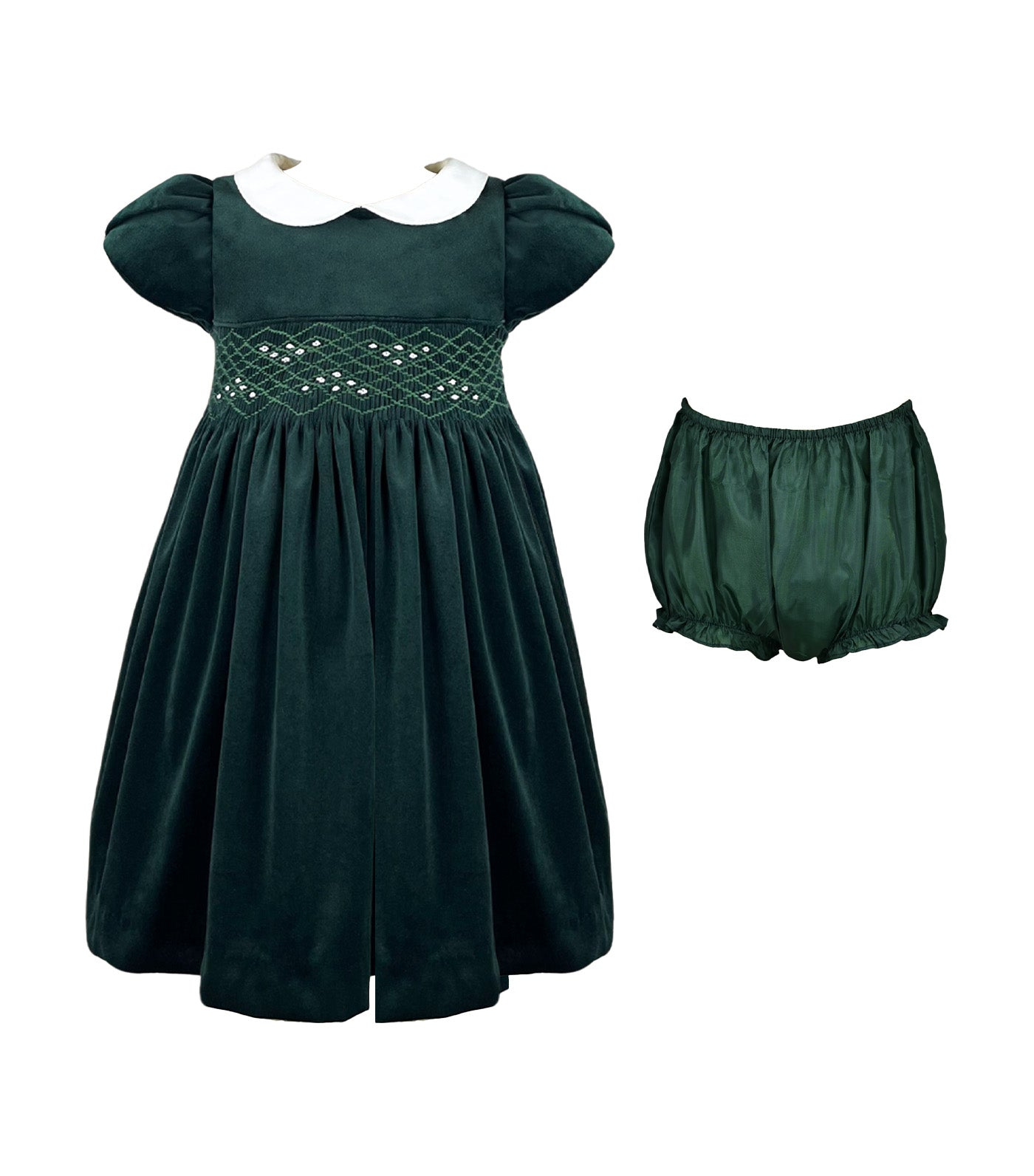 Narrah Baby Girls Smocked Dress Green