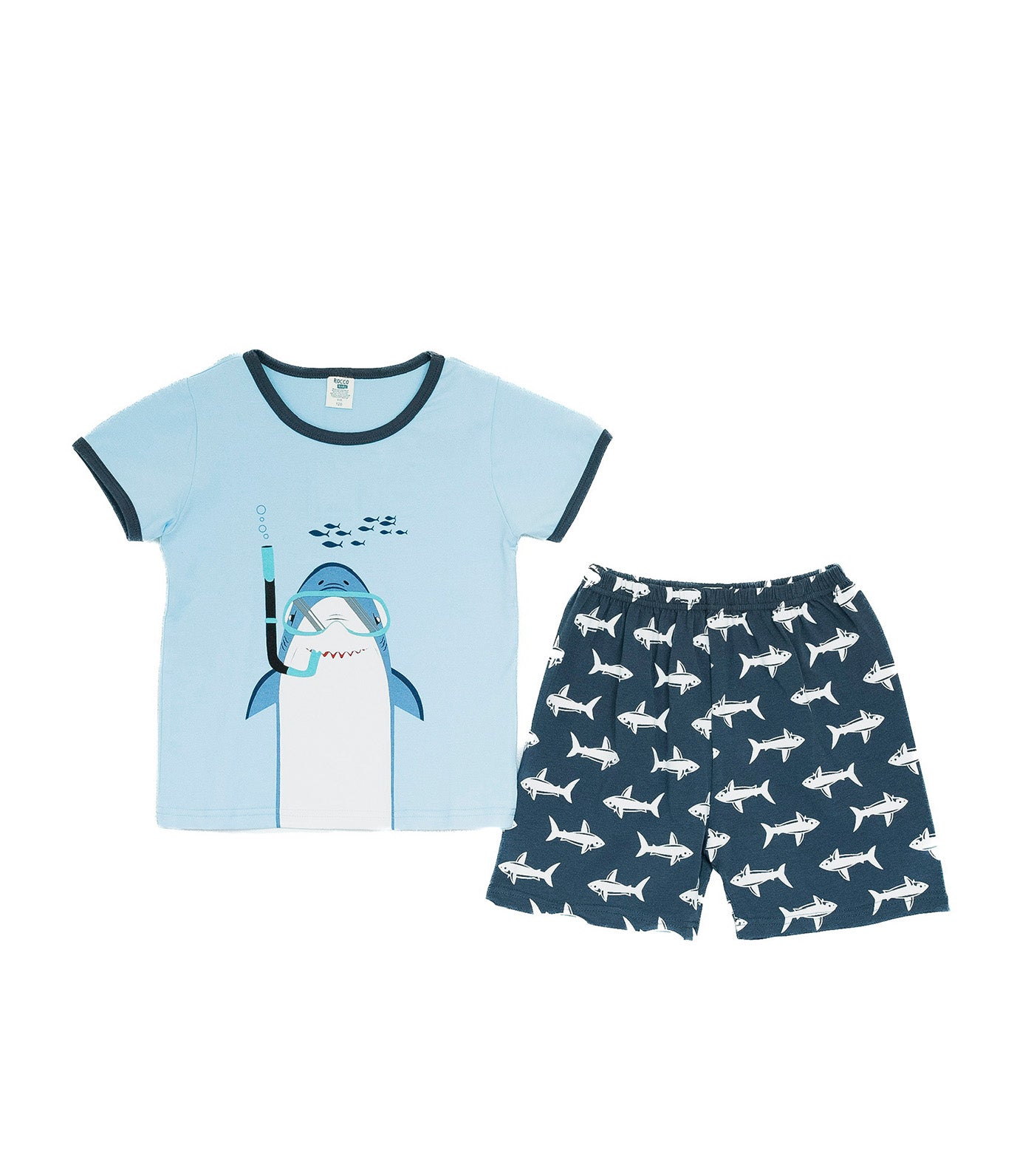 Boys Lounge Wear Collection Tee and Shorts Cool Shark Print