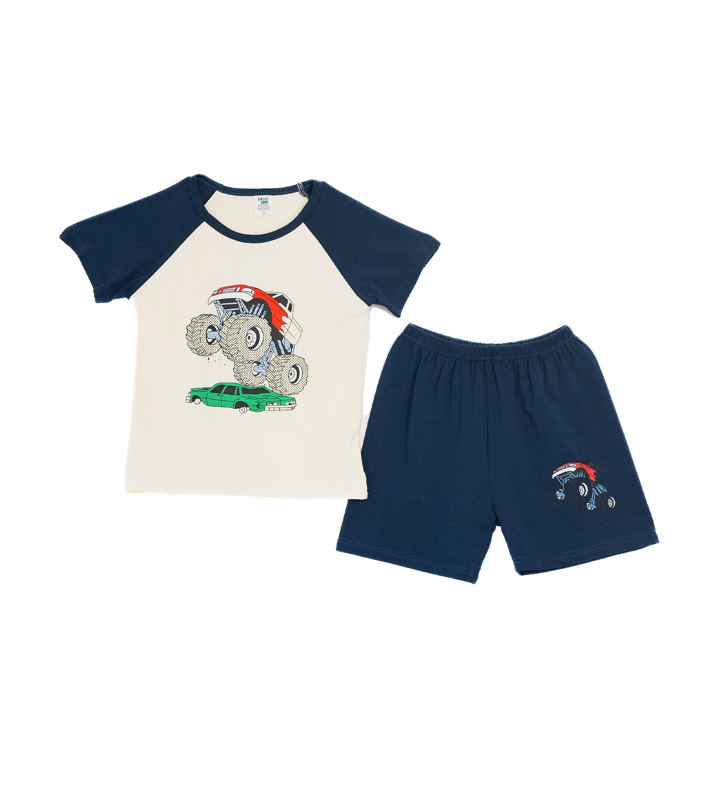 Boys Lounge Wear Collection Tee and Shorts Monster Truck Print