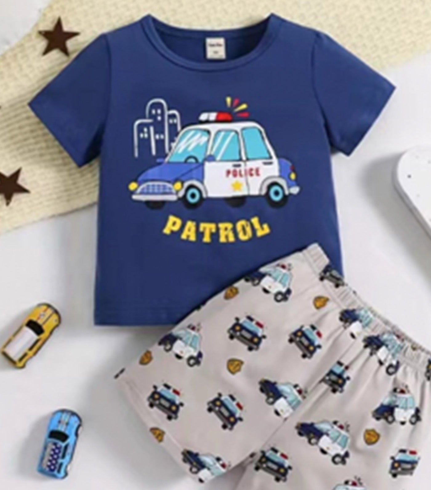 Boys Lounge Wear Collection Tee and Shorts Police Patrol Print
