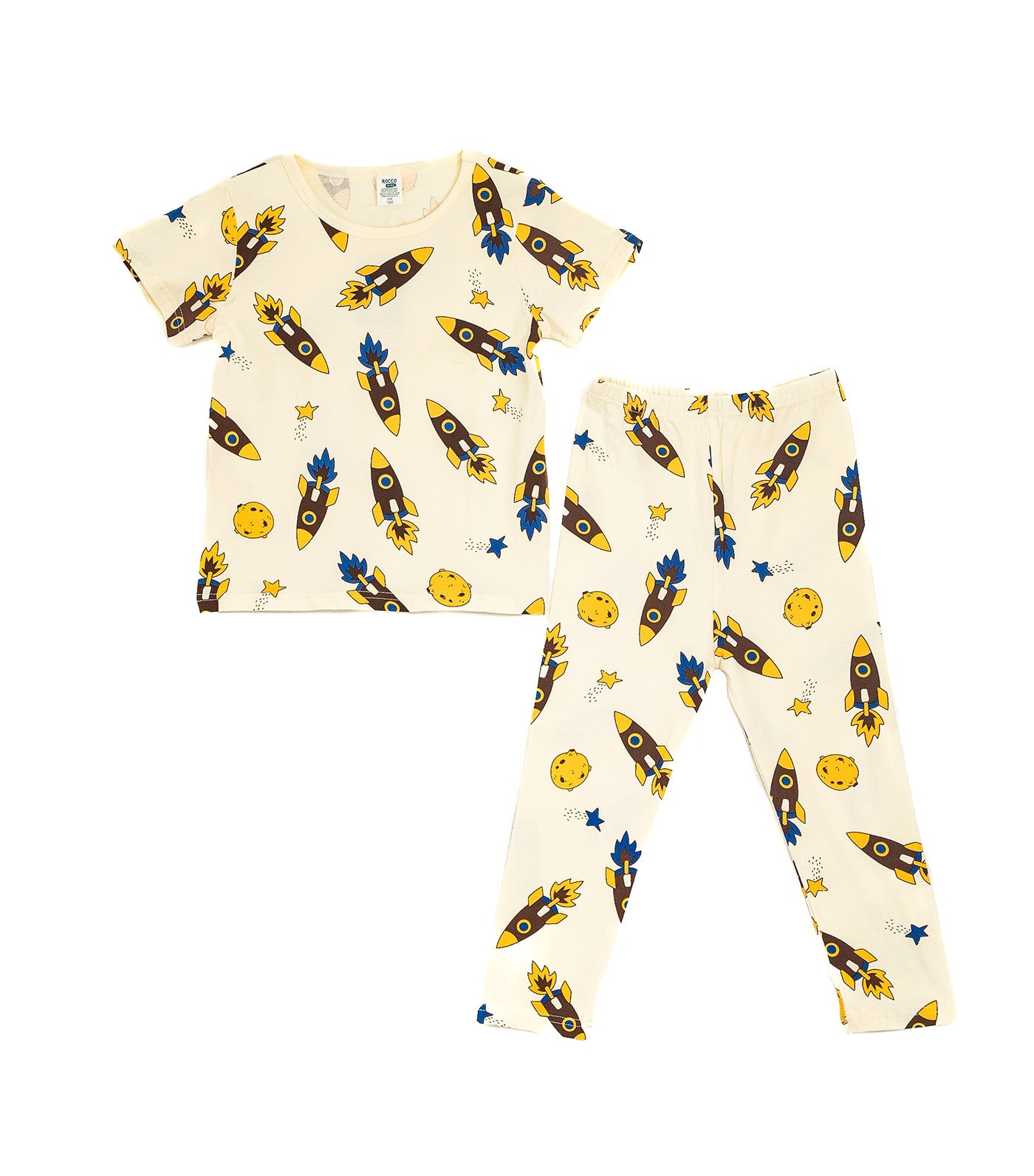 Boys Lounge Wear Collection Tee and Pants Rocketship Print
