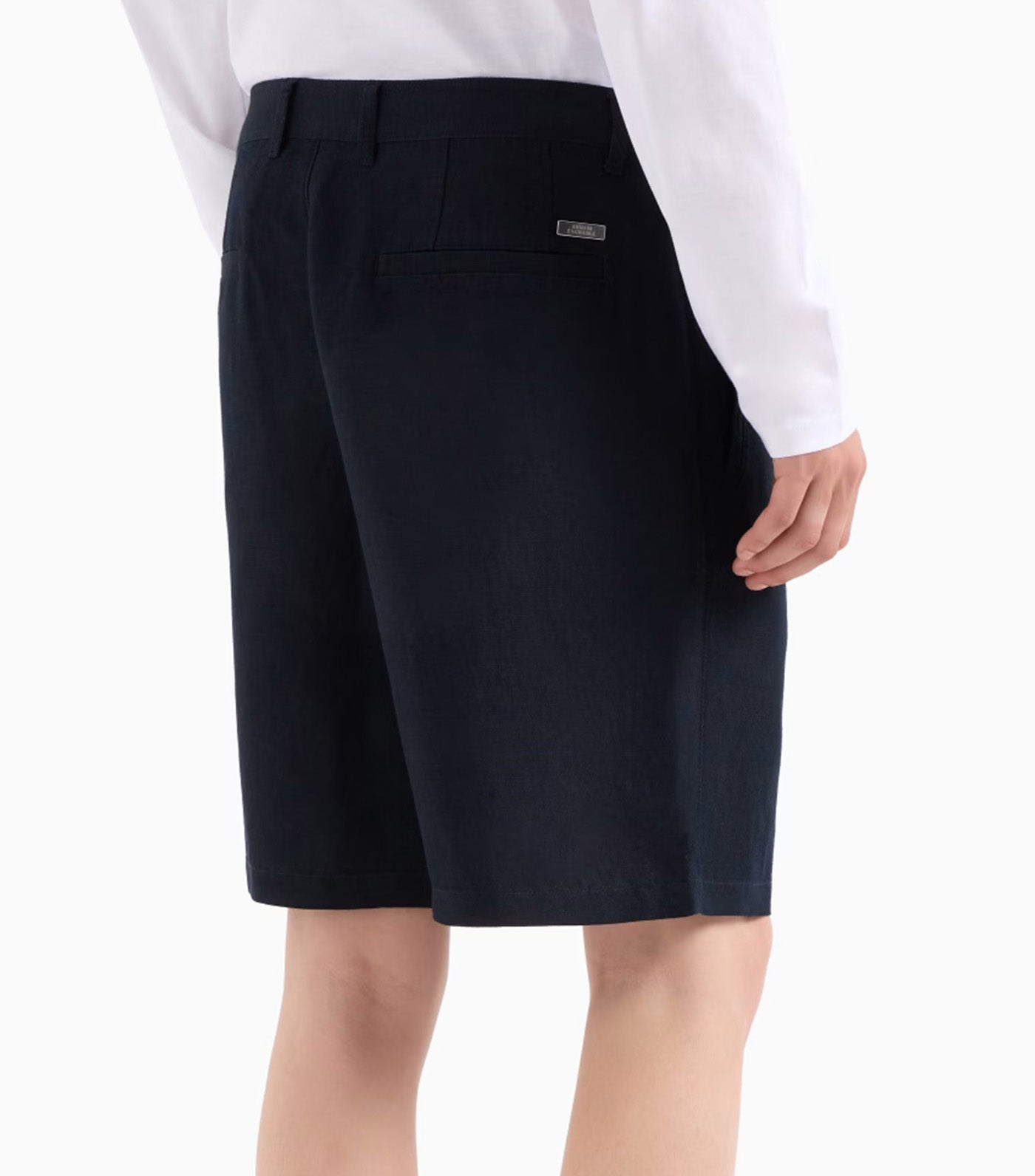Chino Shorts In Linen Blend Twill Deep Navy