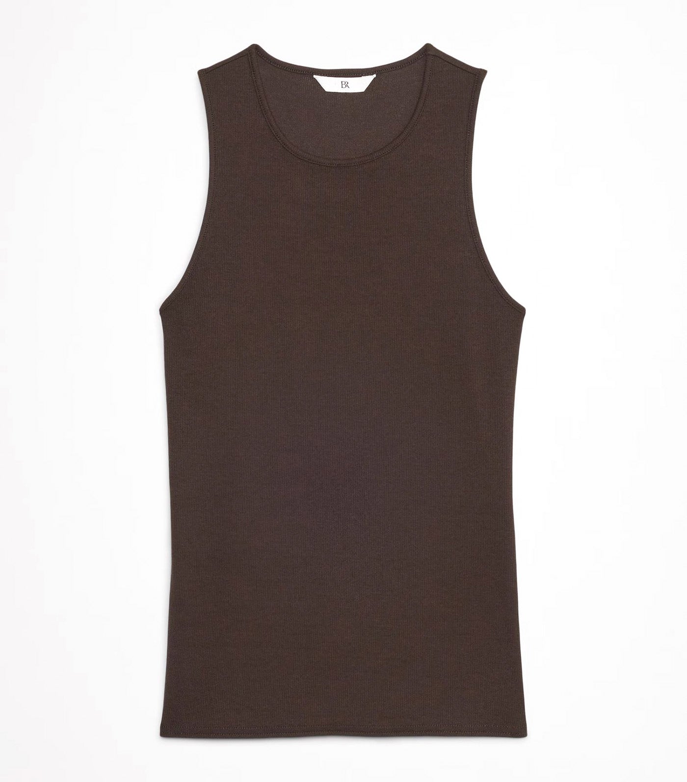 Ribbed Cutaway Tank Dark Brown