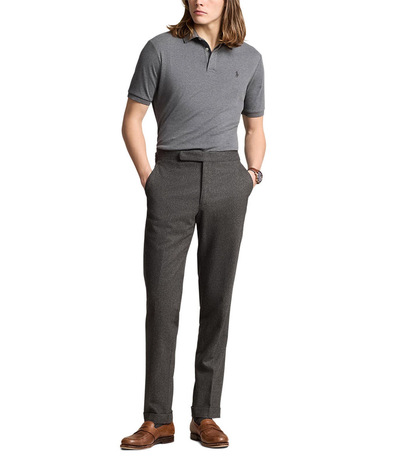 Men's Custom Slim Fit Soft Cotton Polo Shirt Barclay Heather
