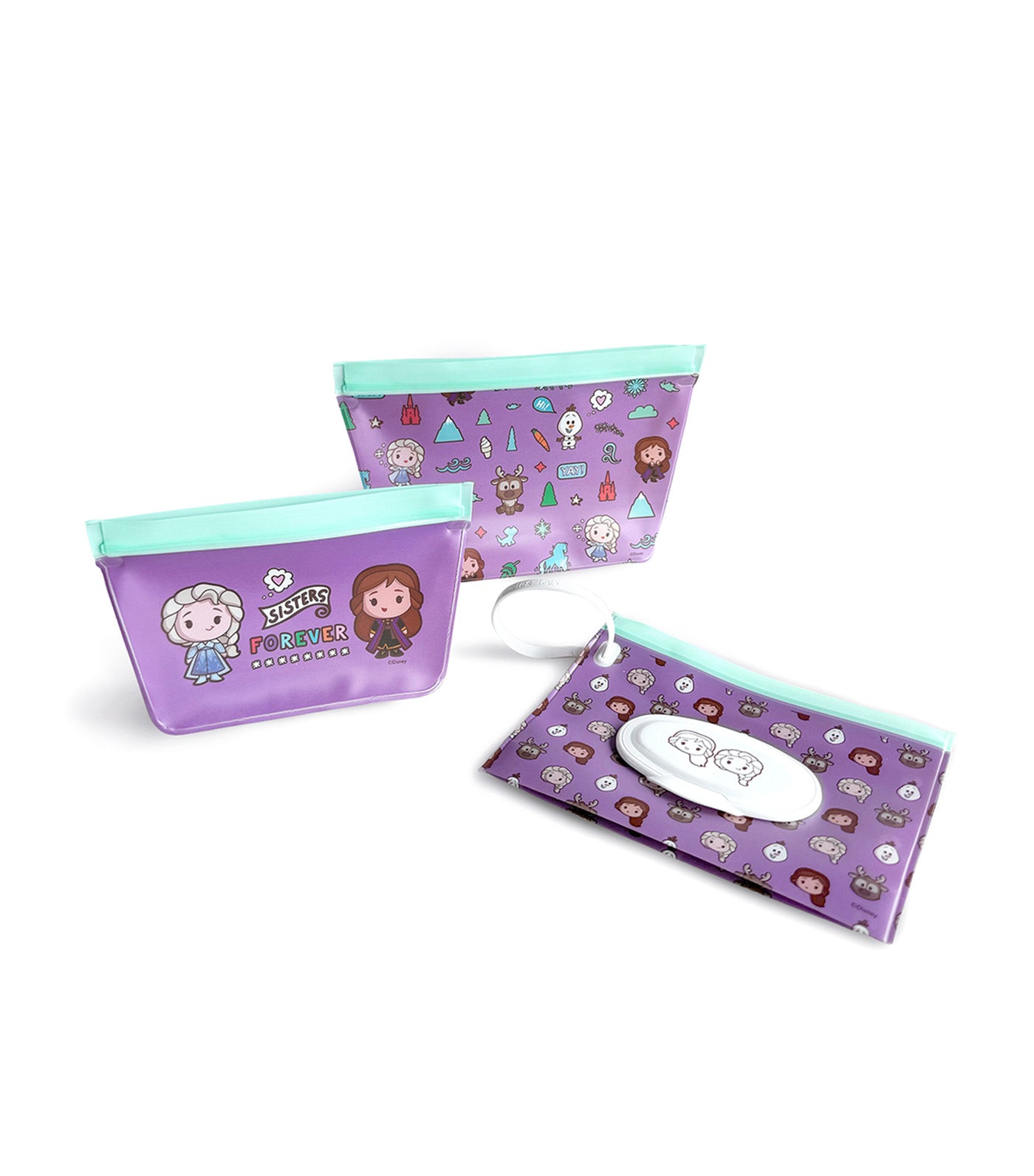 Disney 3-Piece Bag Organizer Set with Wipes Pouch Frozen Chibi