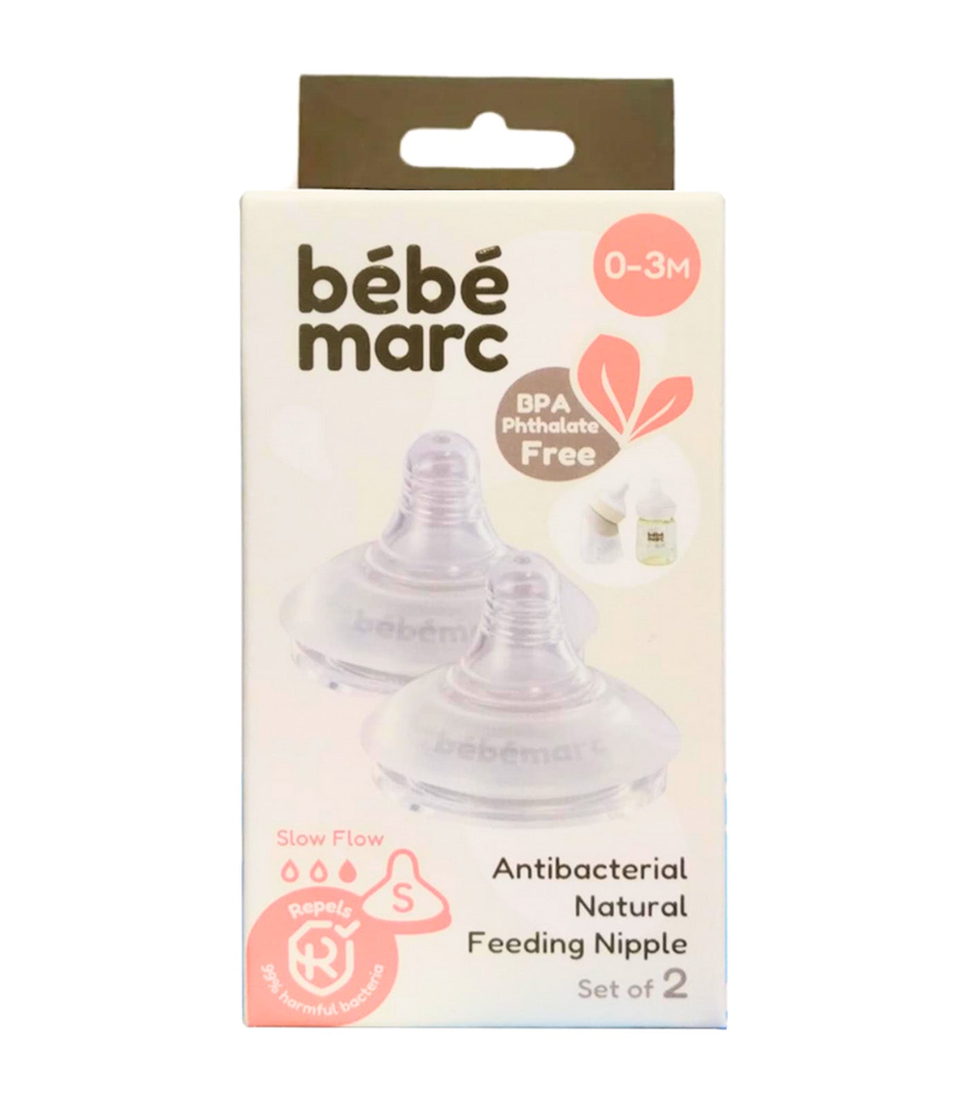 BebeMarc 2-Piece Natural Feeding Nipple