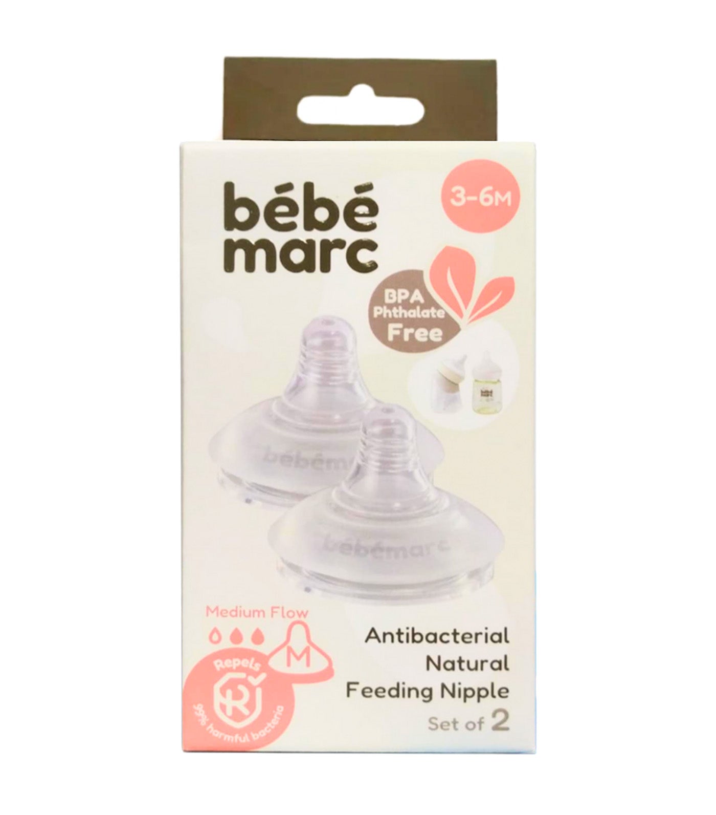 BebeMarc 2-Piece Natural Feeding Nipple