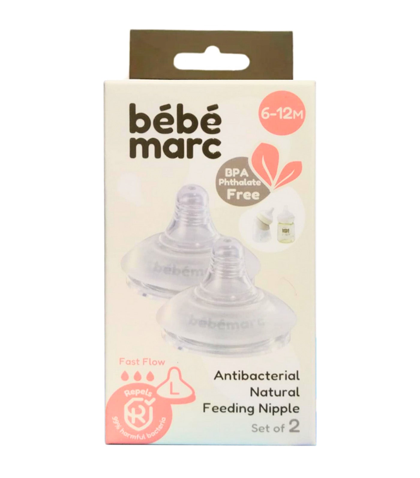 BebeMarc 2-Piece Natural Feeding Nipple