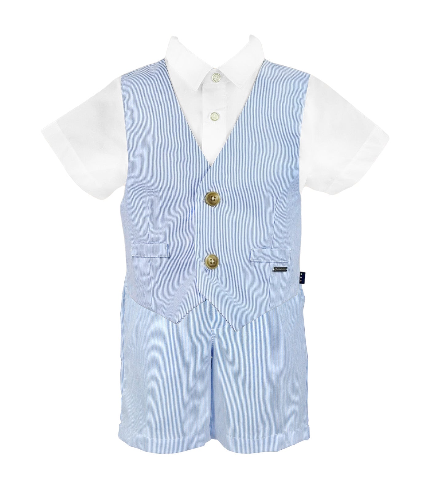 Nixon Baby Boys Polo Shorts and Bowtie Set Light Blue