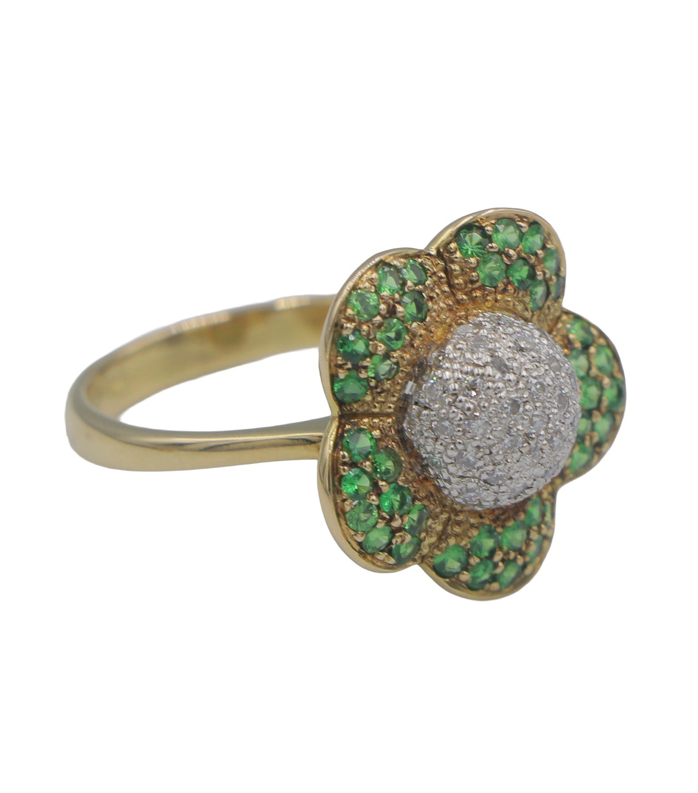 Tsavorite Ring and Earrings Set