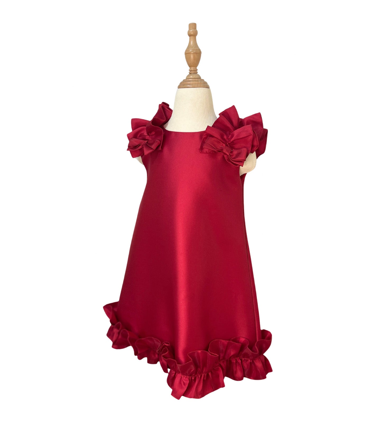 Annie A-Line Dress with Ruffles Red