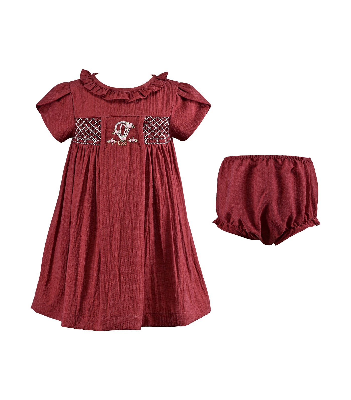 Nayla Baby Girls Smocked Dress Red