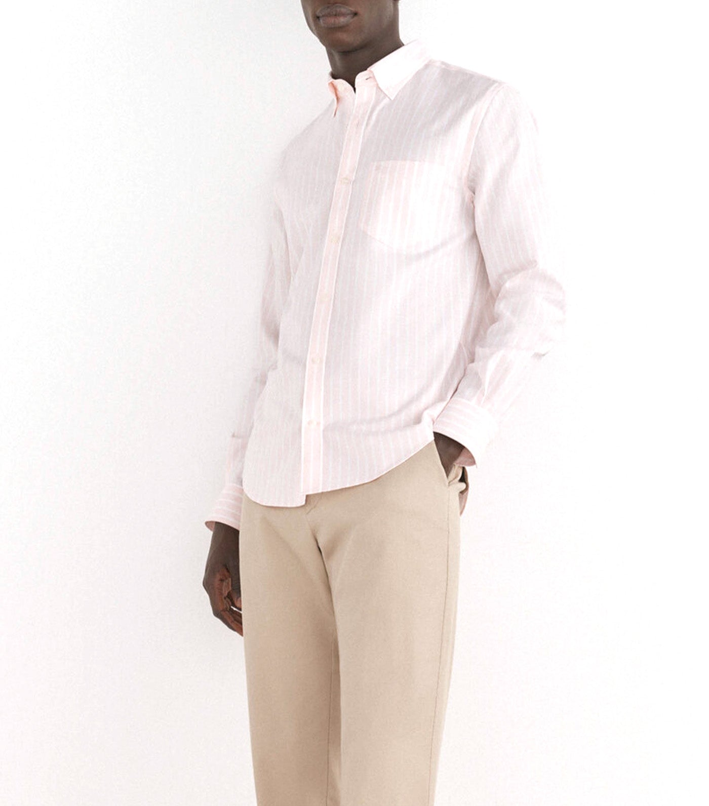 Non-Iron Striped Oxford Shirt Pink