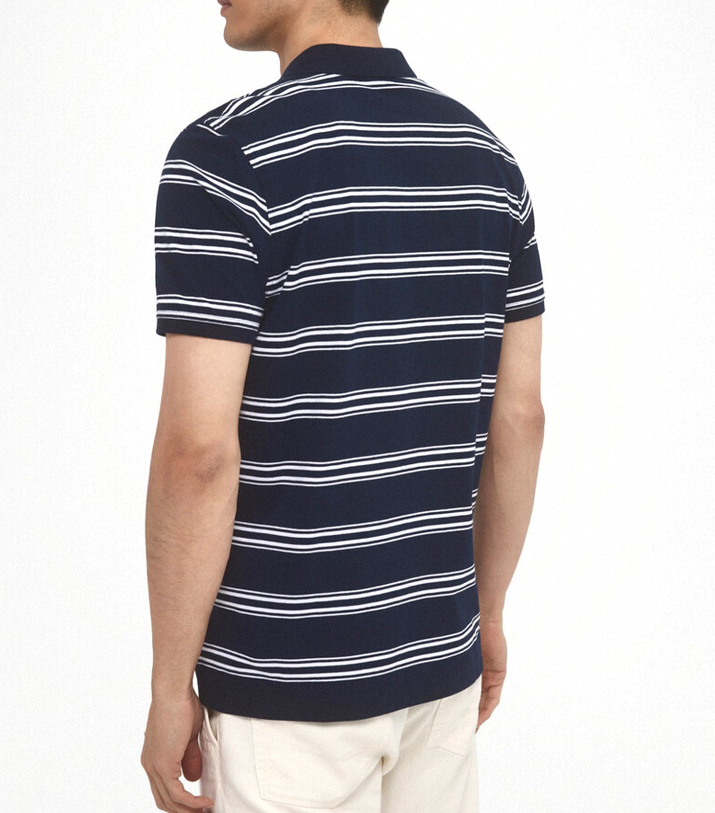 Striped Polo Shirt Navy
